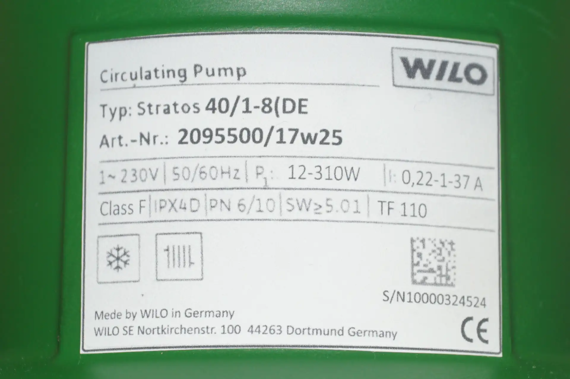 Wilo Stratos 40 /1-8 (DE) Heizkreispumpe – Ansicht 8