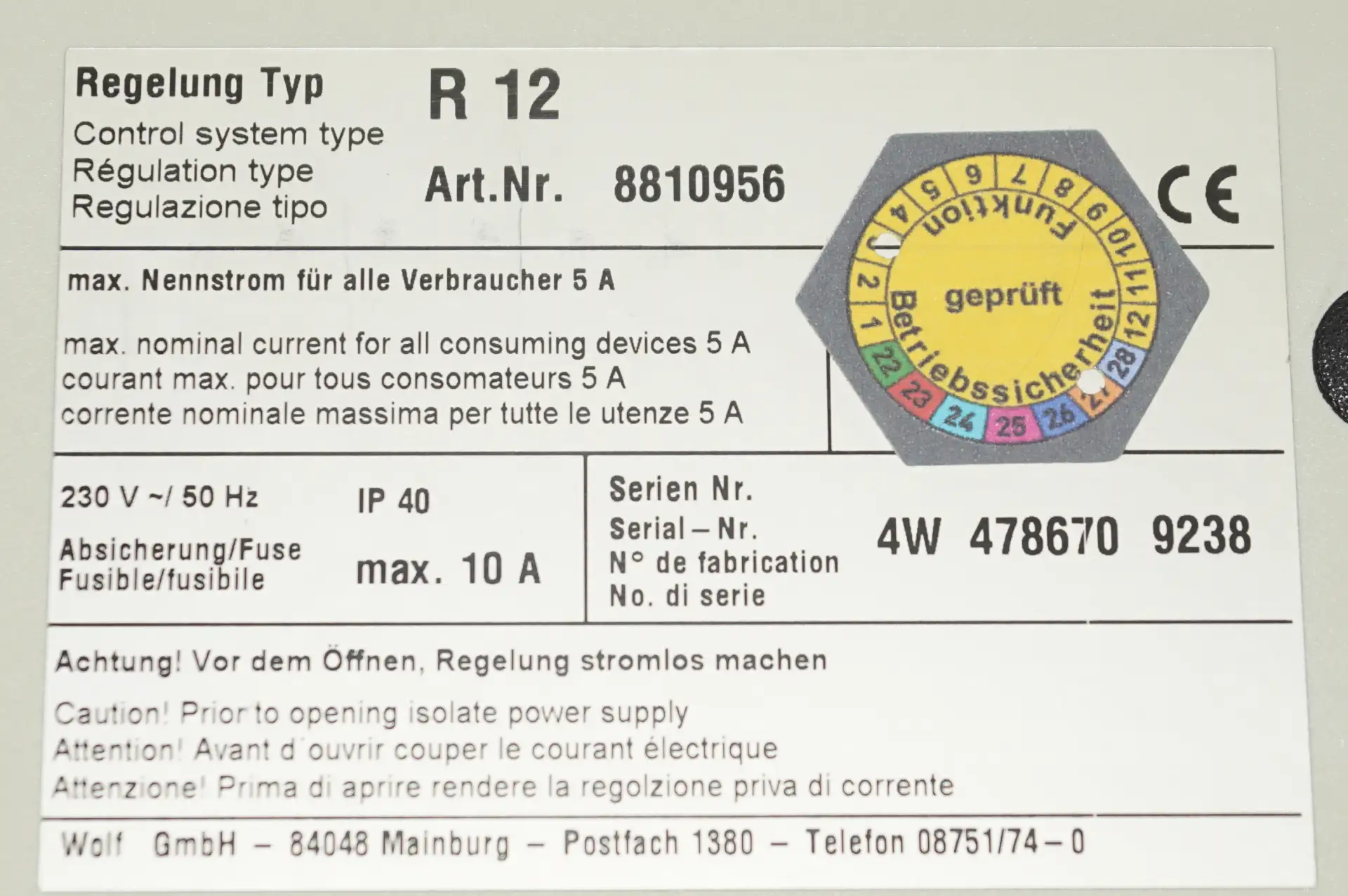 Wolf R12 4W DigiCompact 8810956 Kesselregelung – Ansicht 6