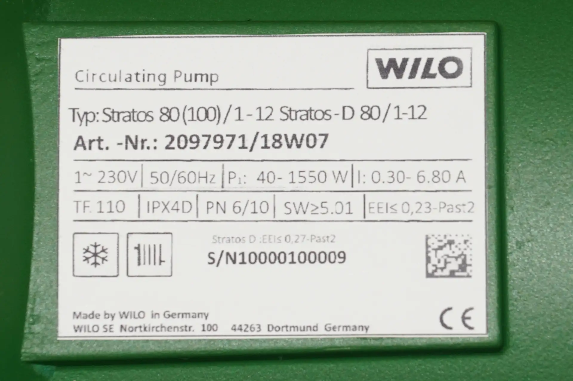 Wilo Stratos 80/1-12 Heizkreispumpe ( 100/1-12 ) – Ansicht 11