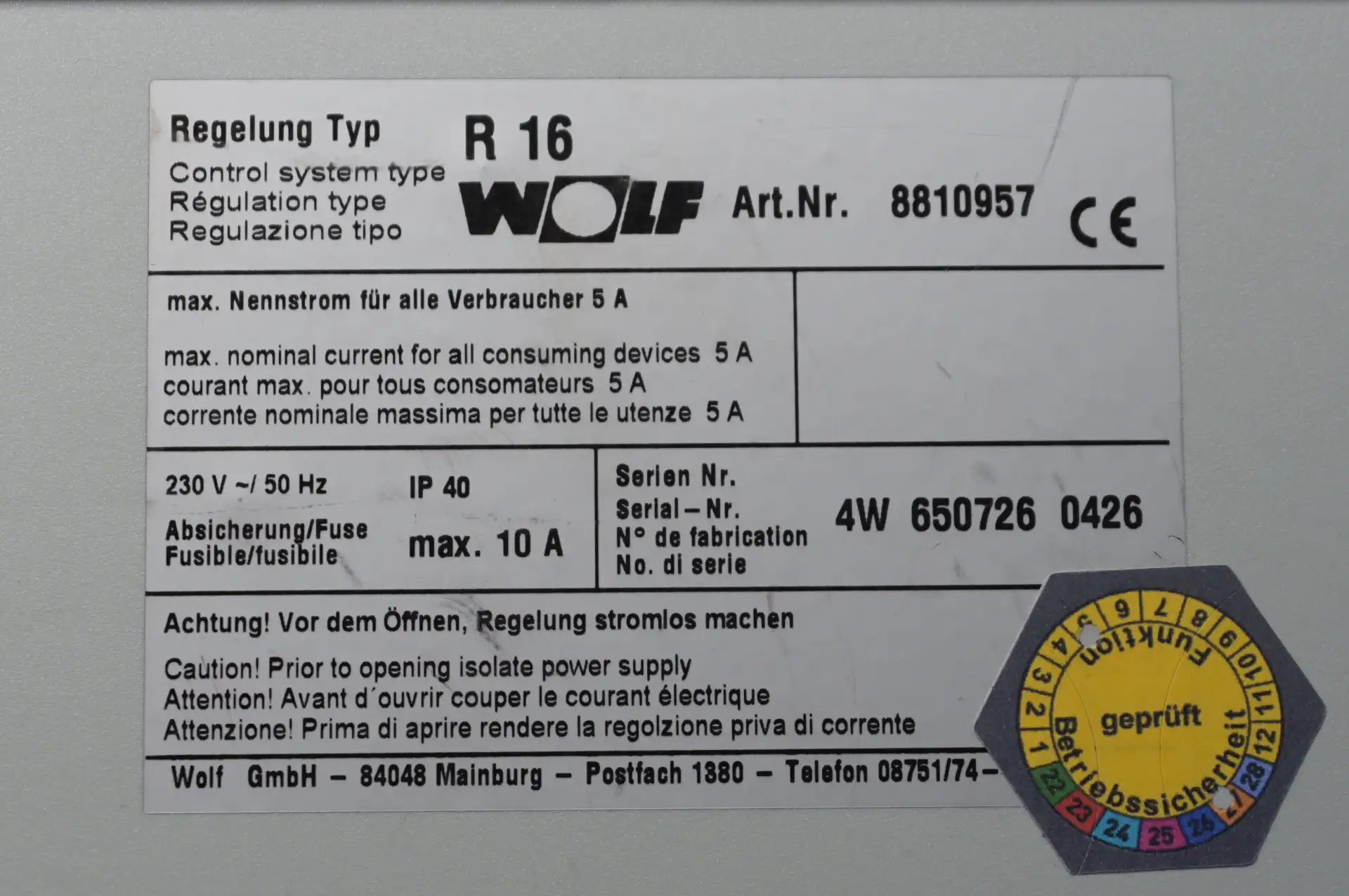 Wolf R16 4W DigiCompact 8810957 Kesselregelung – Ansicht 6