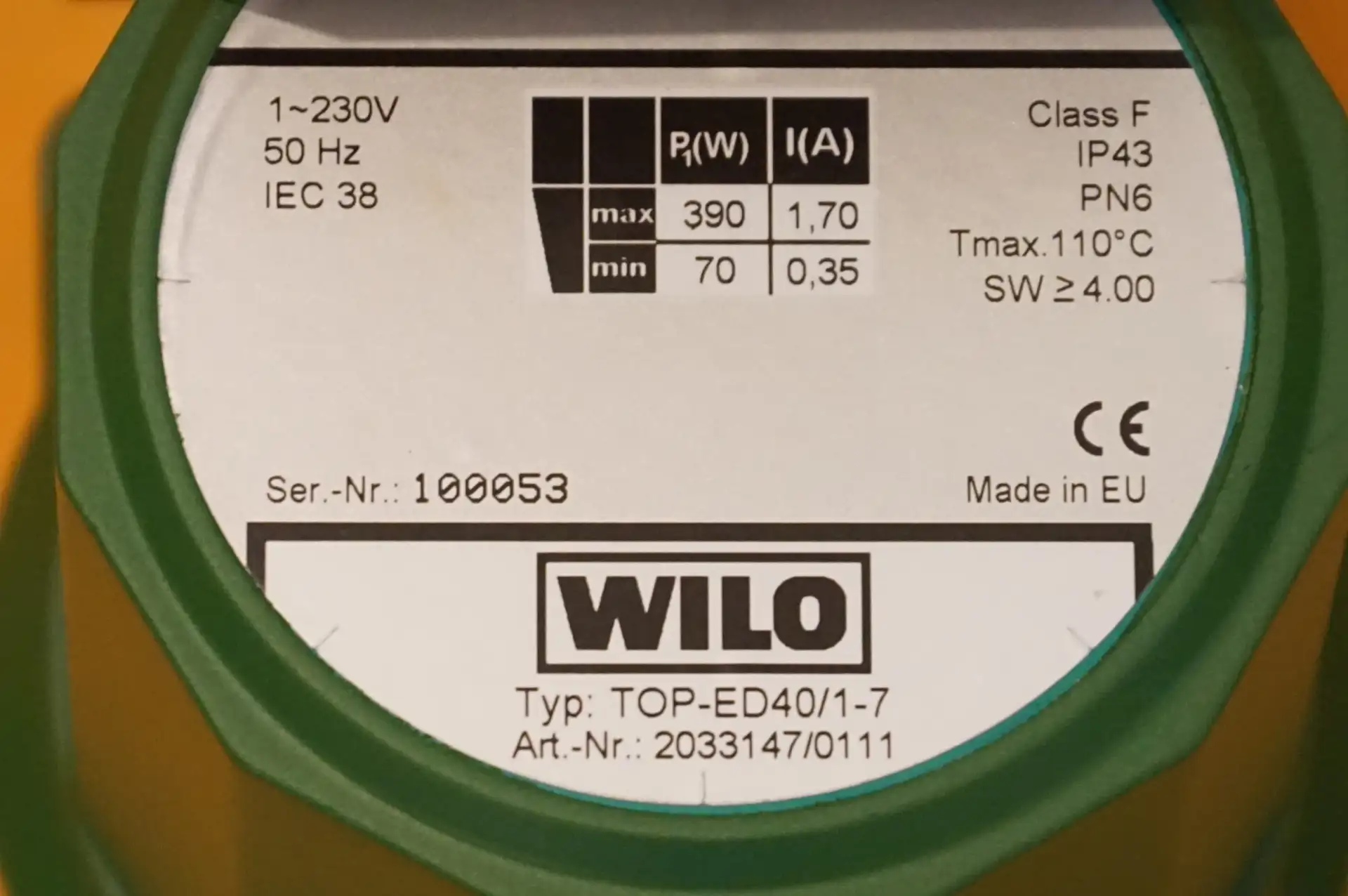 Wilo TOP E40/1-7 Heizkreispumpe ohne Sockel – Ansicht 8