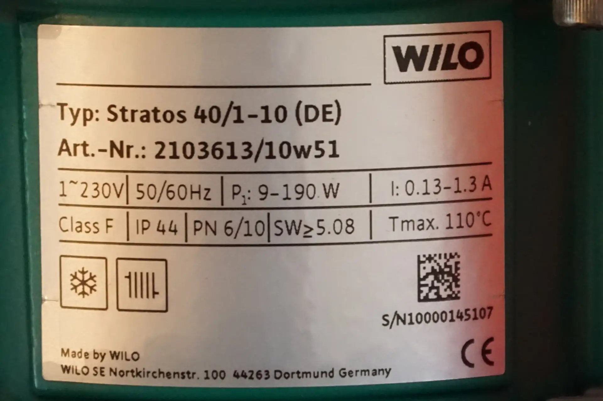 Wilo Stratos 40 /1-10 Heizkreispumpe – Ansicht 8