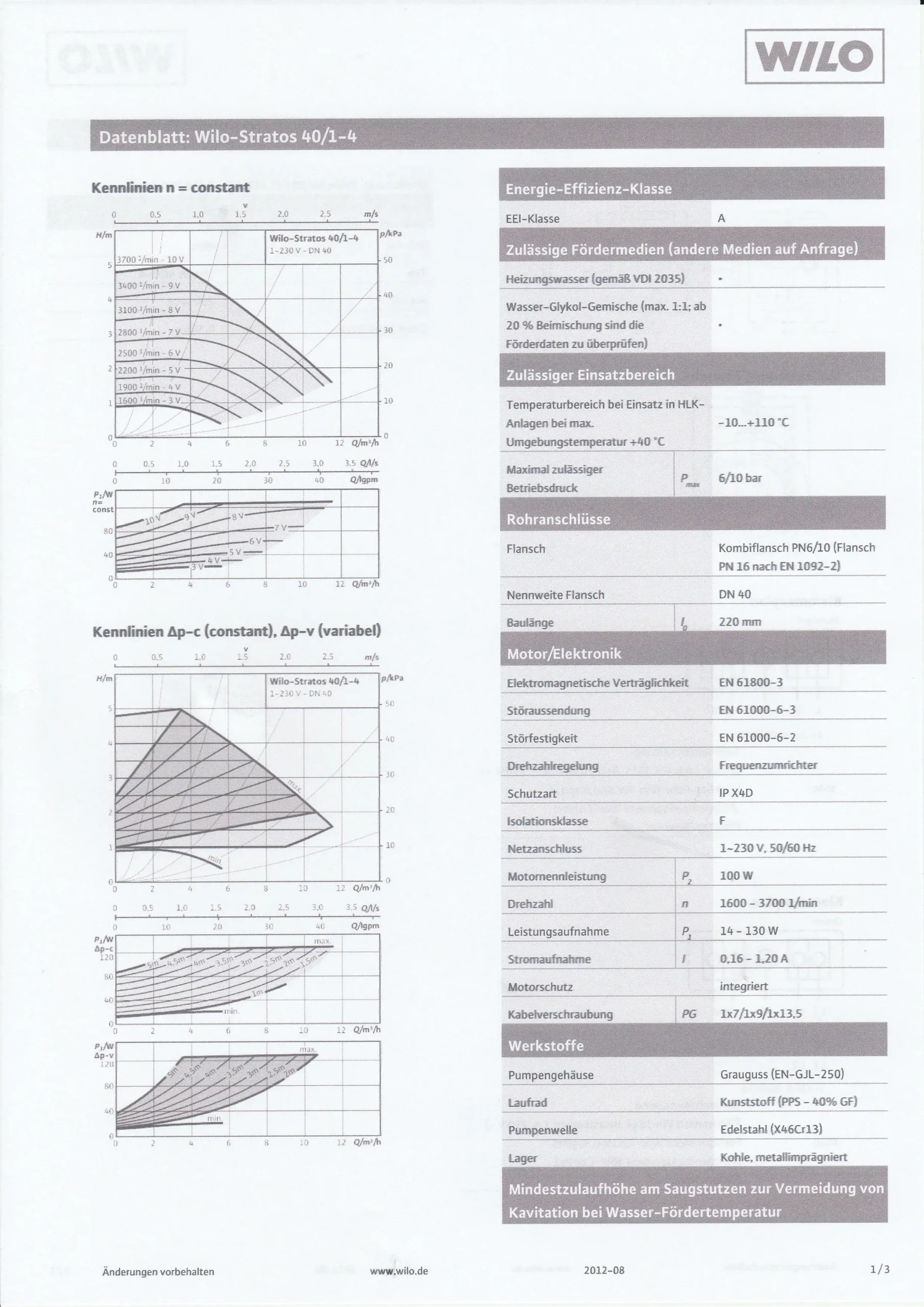 Wilo Stratos 40 /1-4 Hocheffizienzpumpe – Ansicht 19