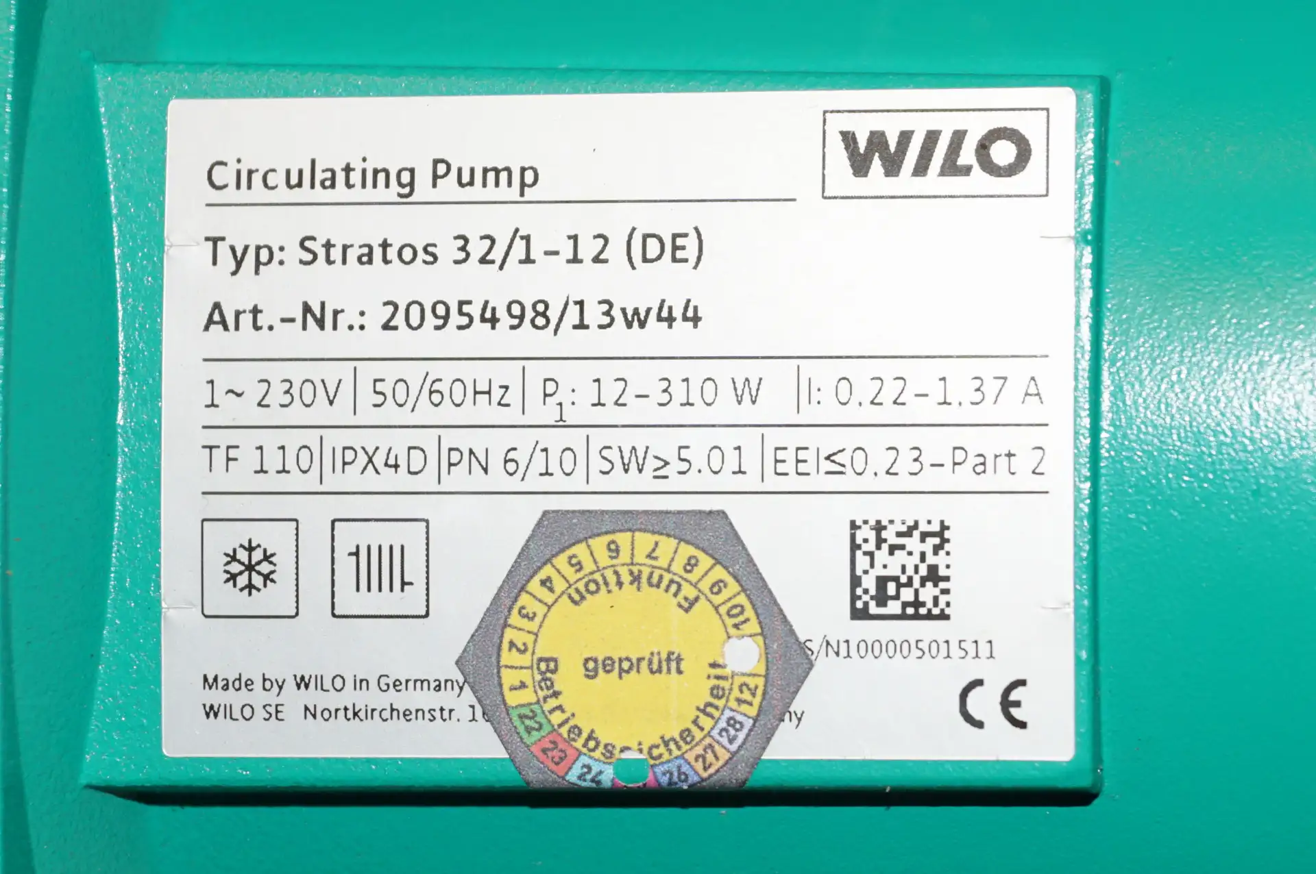 Wilo Stratos 32 /1-12 Heizkreispumpe – Ansicht 9