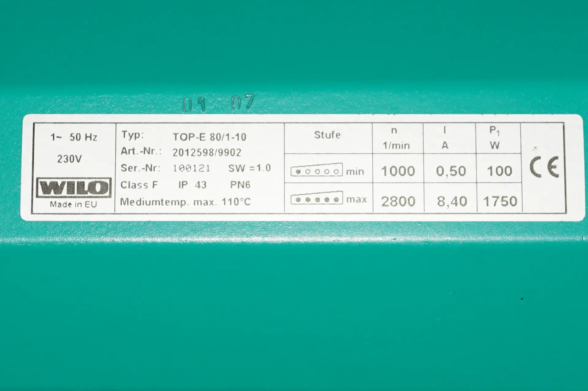 Wilo TOP E 80/1-10 Heizkreispumpe UNBENUTZT – Ansicht 7
