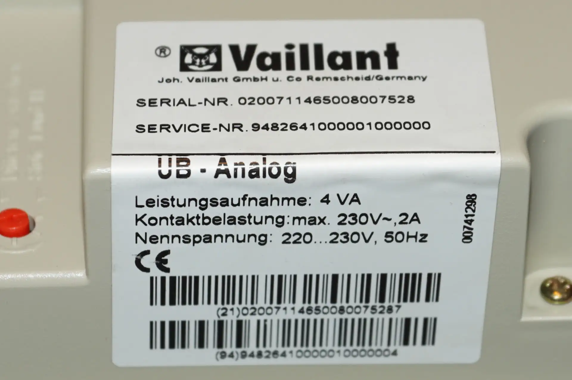 Vaillant VRC Calormatic UB Heizungsregler – Ansicht 5