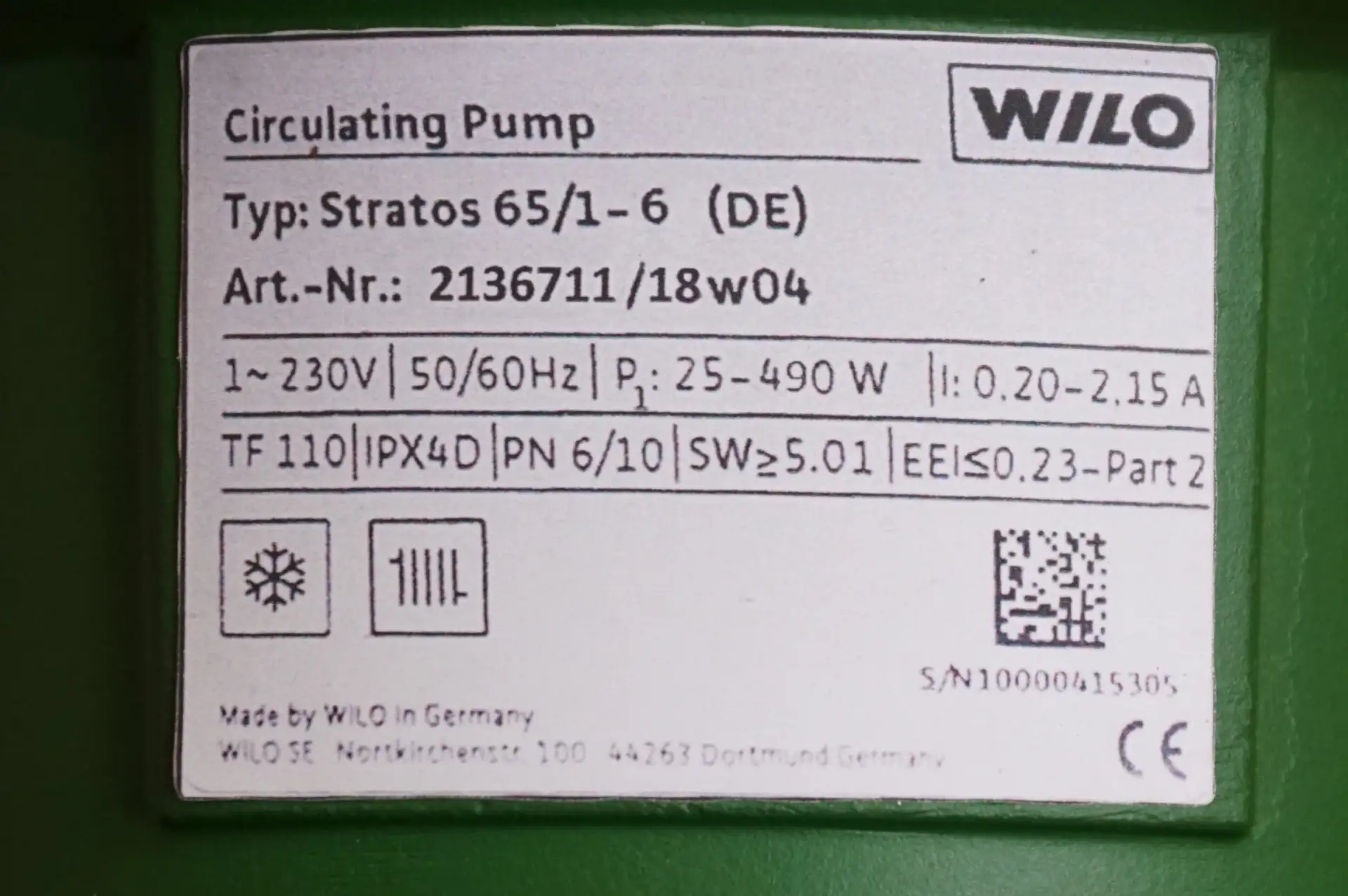 Wilo Stratos 65/1-6 Heizkreispumpe UNBENUTZT – Ansicht 8