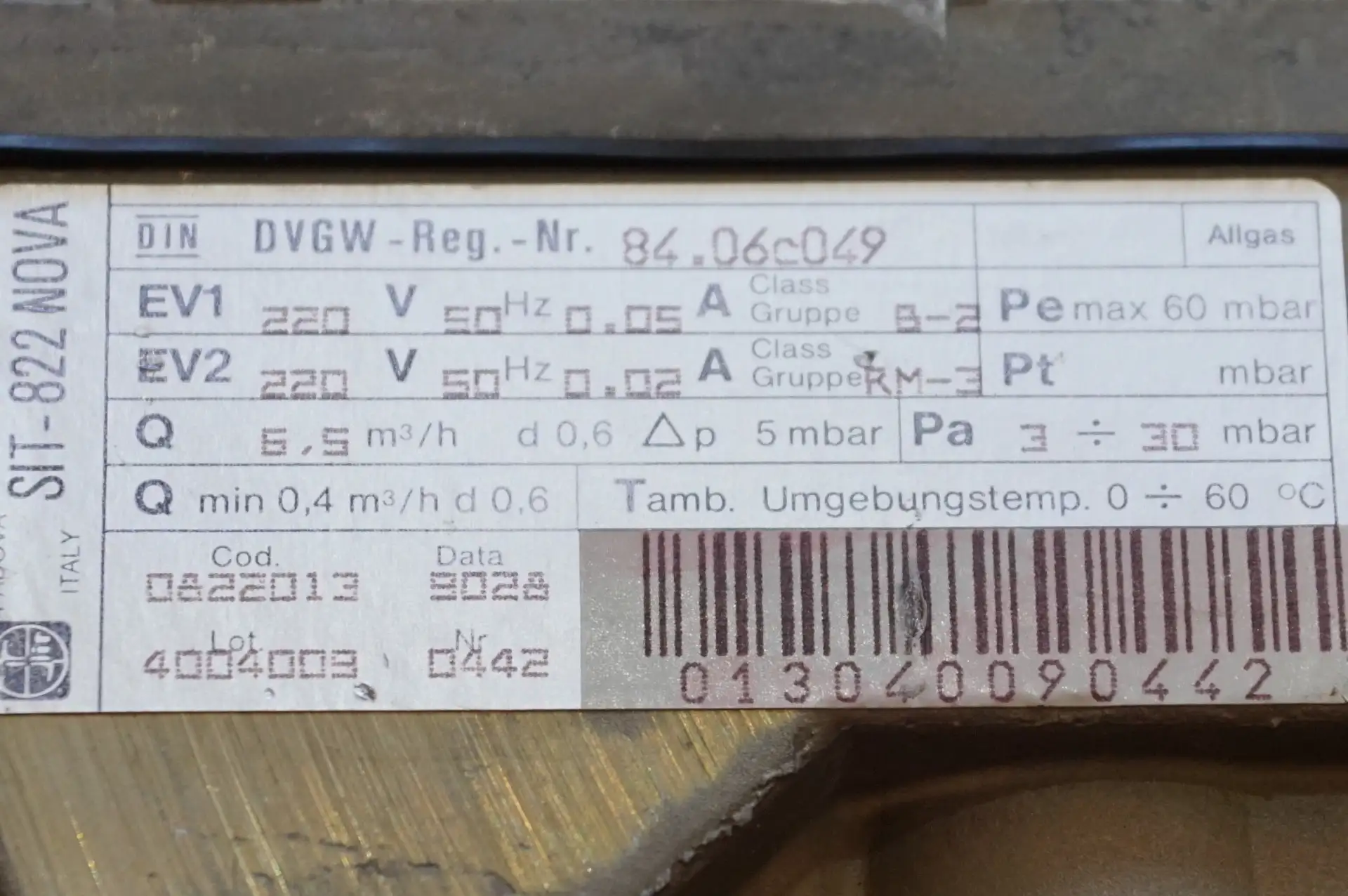 SIT Gaskombiregler Nova 822  0822013 – Ansicht 4