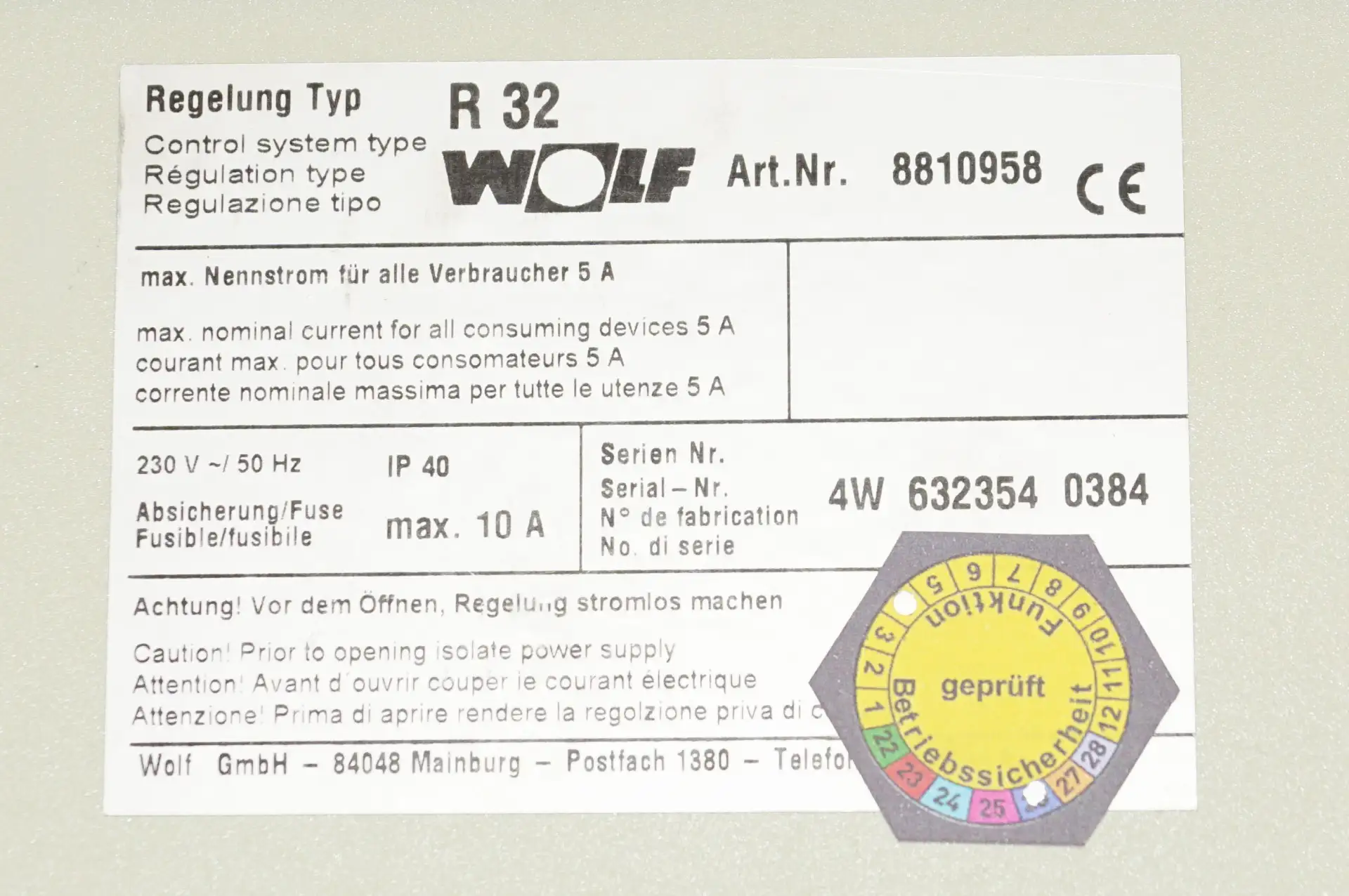 Wolf R32 4W DigiCompact 8810958 Kesselregelung – Ansicht 9