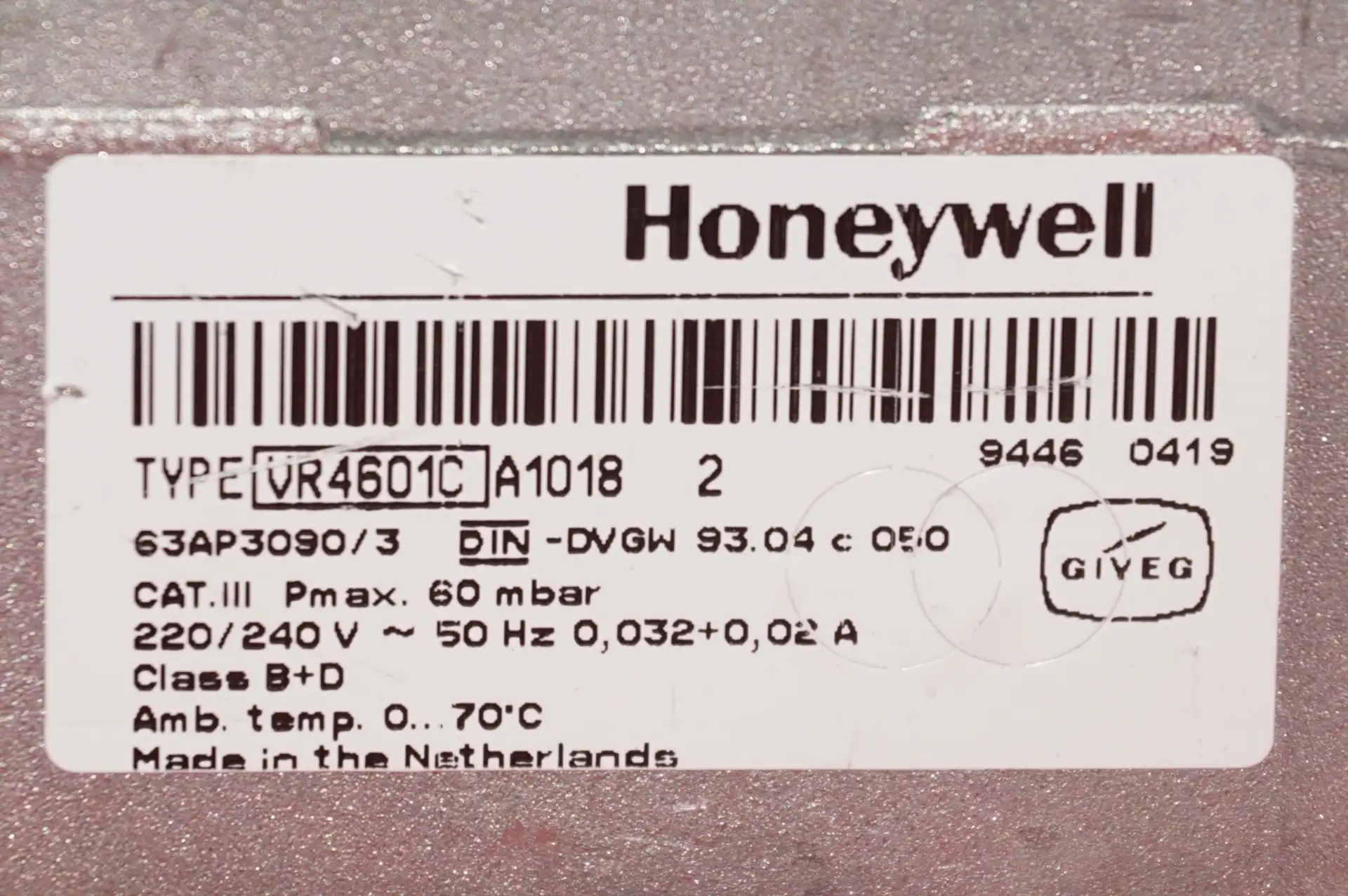 Honeywell / Resideo Gaskombiregler VR4601C  UNBENUTZT – Ansicht 4