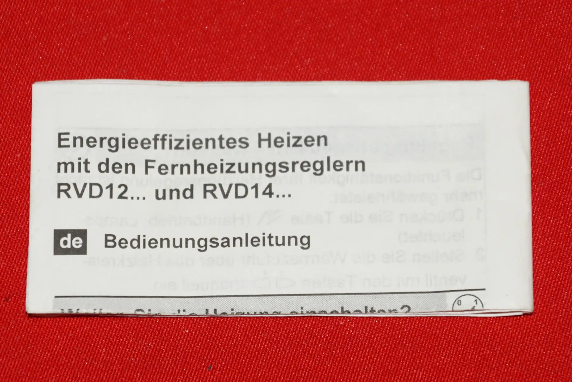 Siemens RVD 120 Heizungsregelung Fernheizungsregler – Ansicht 8