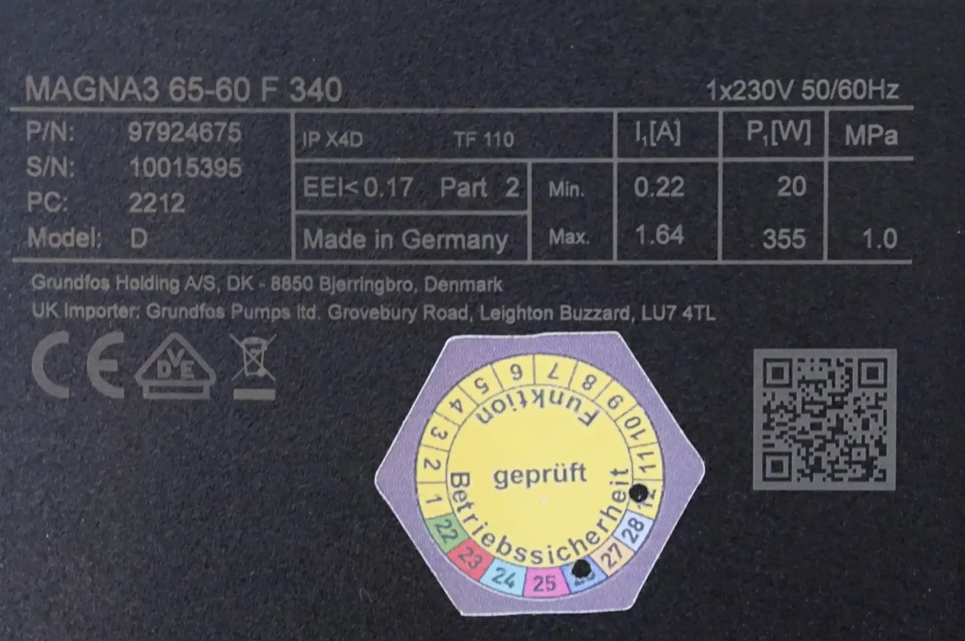 Grundfos Magna 3  65-60 F Heizungspumpe UNBENUTZT – Ansicht 11