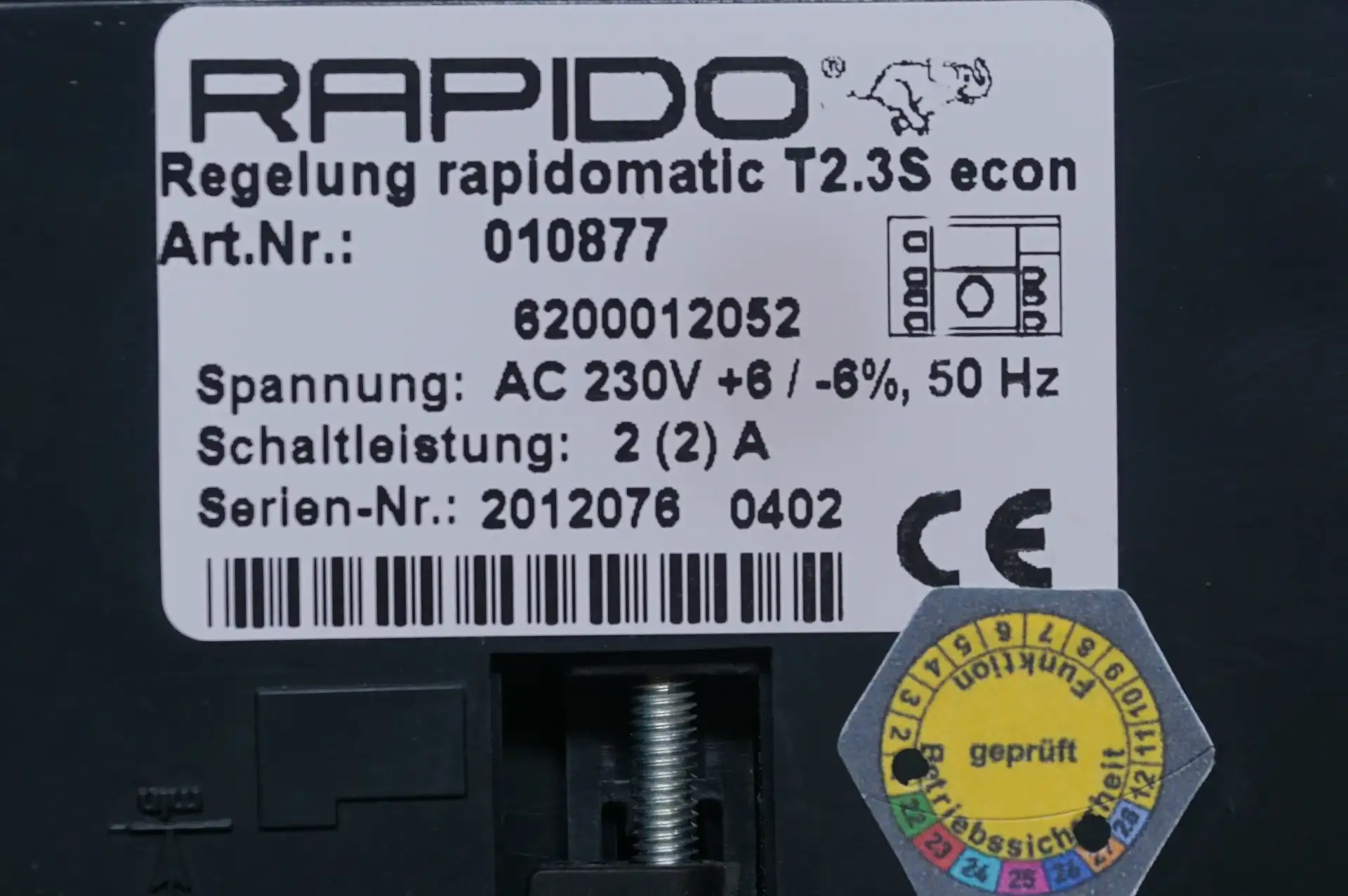 EBV Heizungsregelung Theta Rapido Rapidomatic T2.3S econ – Ansicht 4