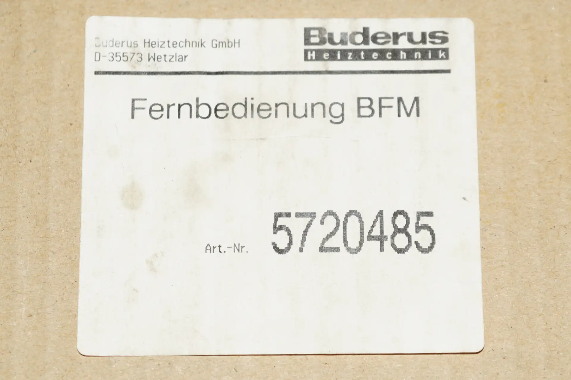 Buderus BFM Fernbedienung UNBENUTZT OVP – Ansicht 4