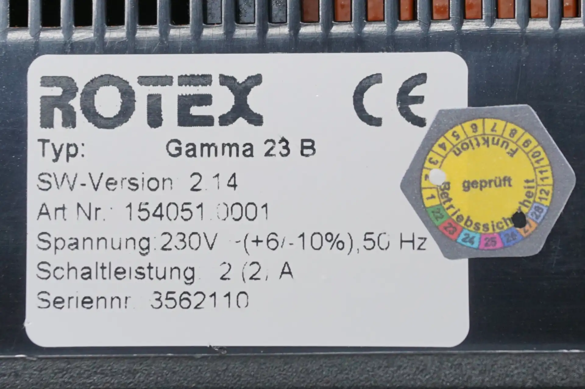 Rotex / EBV Heizungsregelung Gamma 23B – Ansicht 5