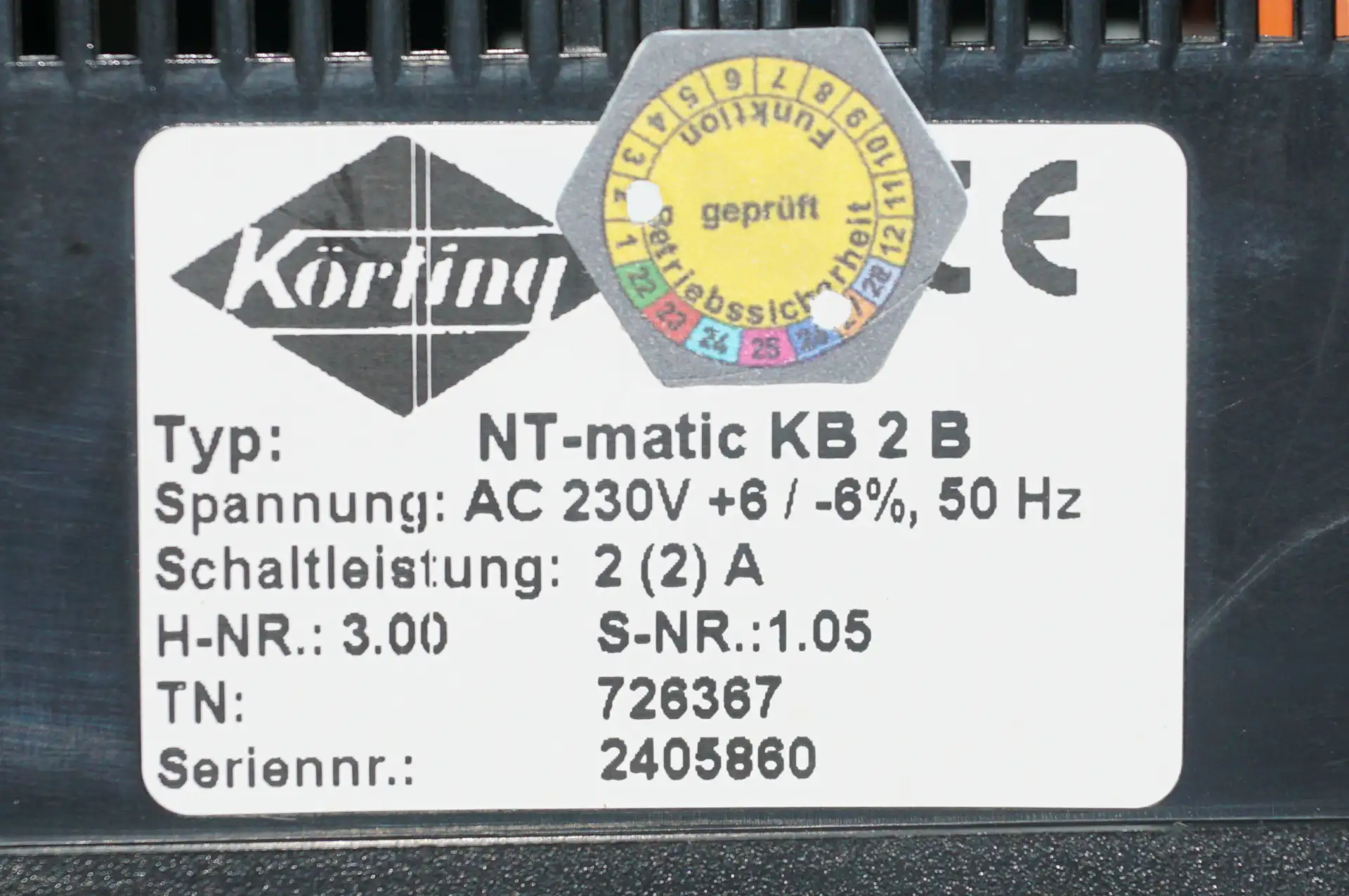 Körting / EBV Heizungsregelung NT – matic KB 2 B ( Gamma ) – Ansicht 6