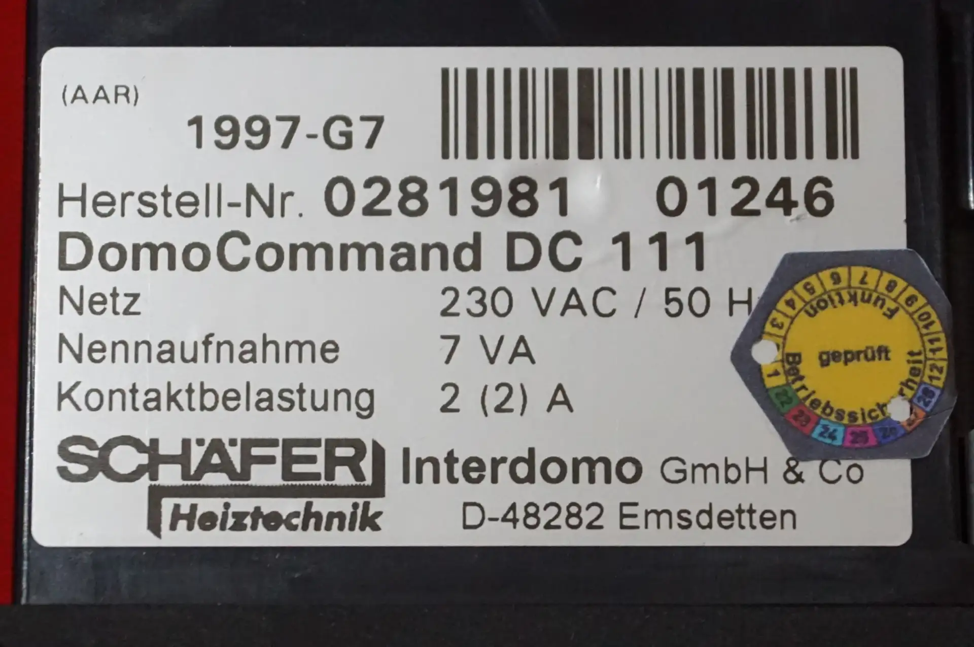 Siemens / Landis & Staefa / Schäfer RVA 46.531/113 DomoCommand DC 111 – Ansicht 7