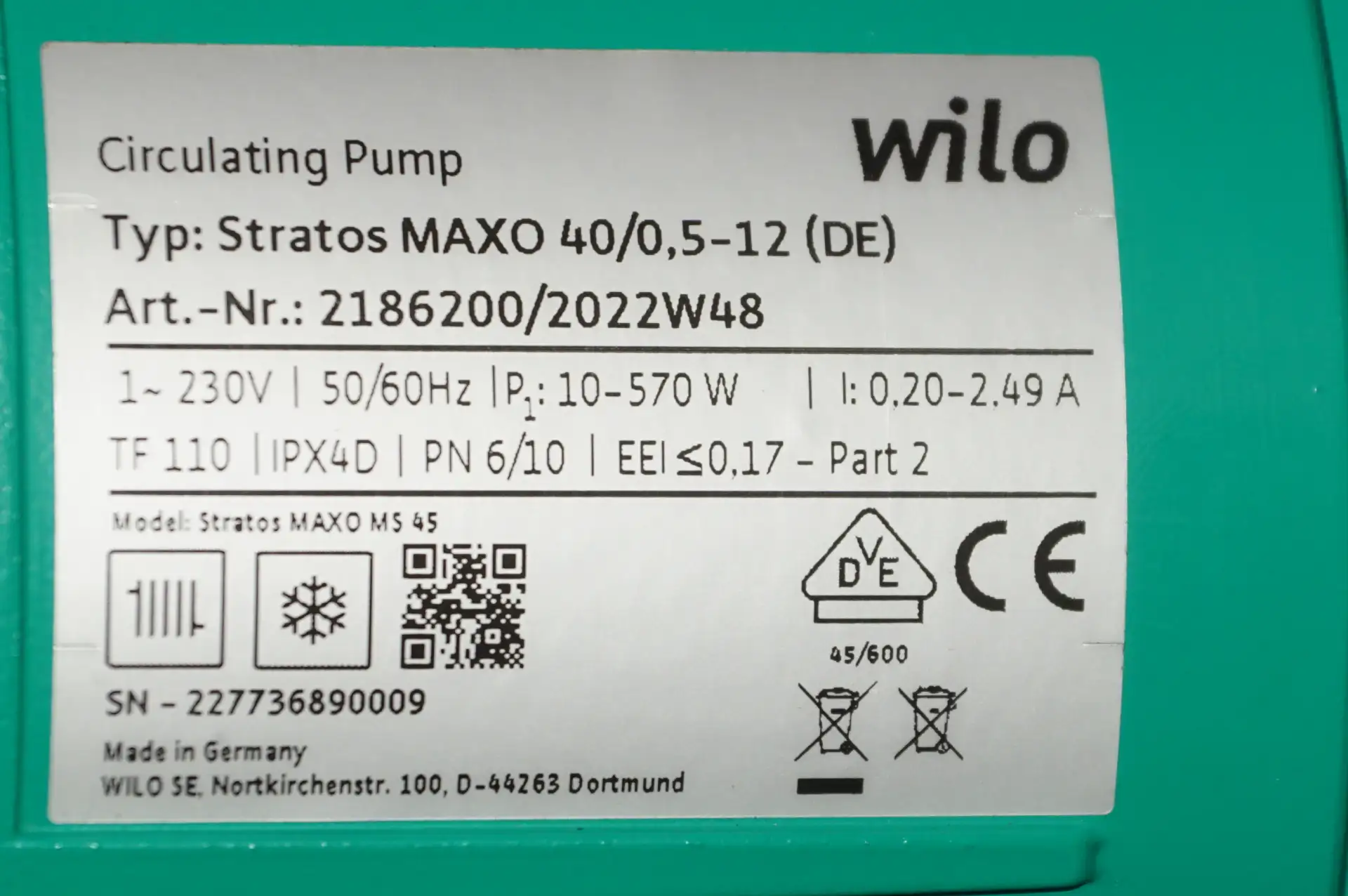 Wilo Stratos Maxo 40 /0,5-12 Hocheffizienzpumpe – Ansicht 13