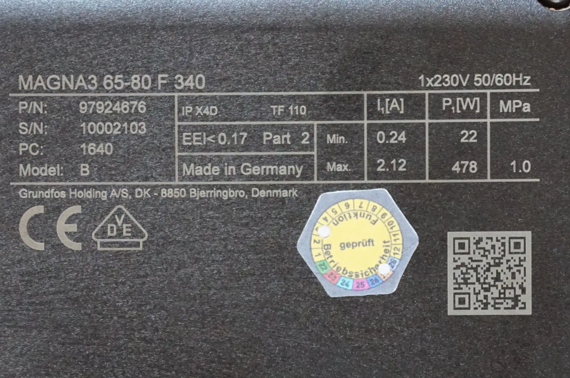 Grundfos Magna 3  65-80 F Heizungspumpe UNBENUTZT – Ansicht 10