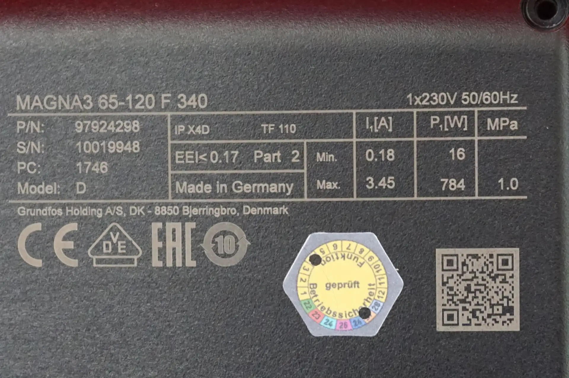 Grundfos Magna 3  65-120 F Heizungspumpe UNBENUTZT – Ansicht 10