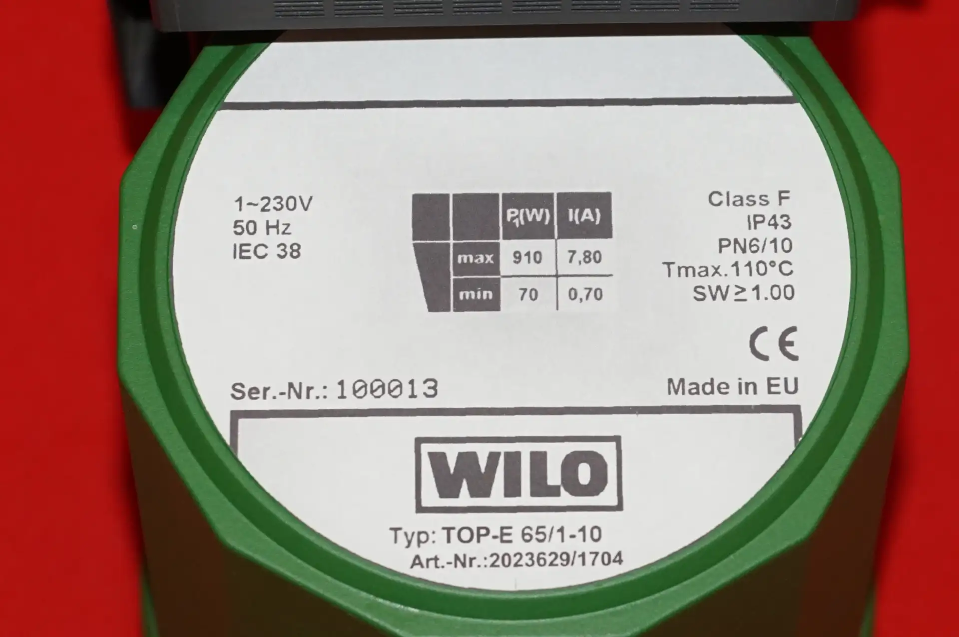 Wilo TOP E 65/1-10 Heizkreispumpe ohne Sockel MOT 65/1-10 und TOP ED 65/1-10 – Ansicht 7