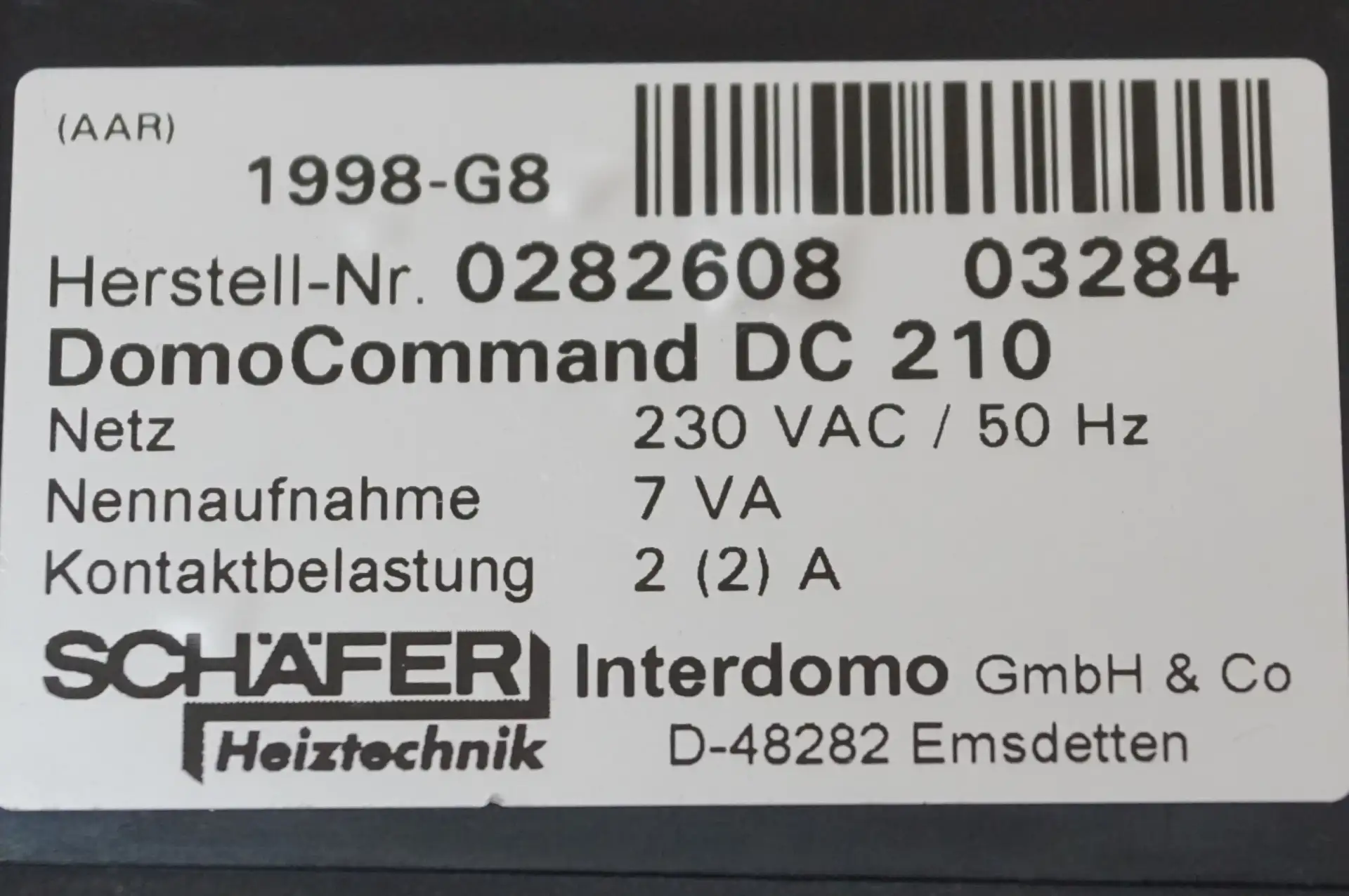 Siemens / Landis & Staefa / Schäfer RVA 46.531/213 DomoCommand DC 210 – Ansicht 6
