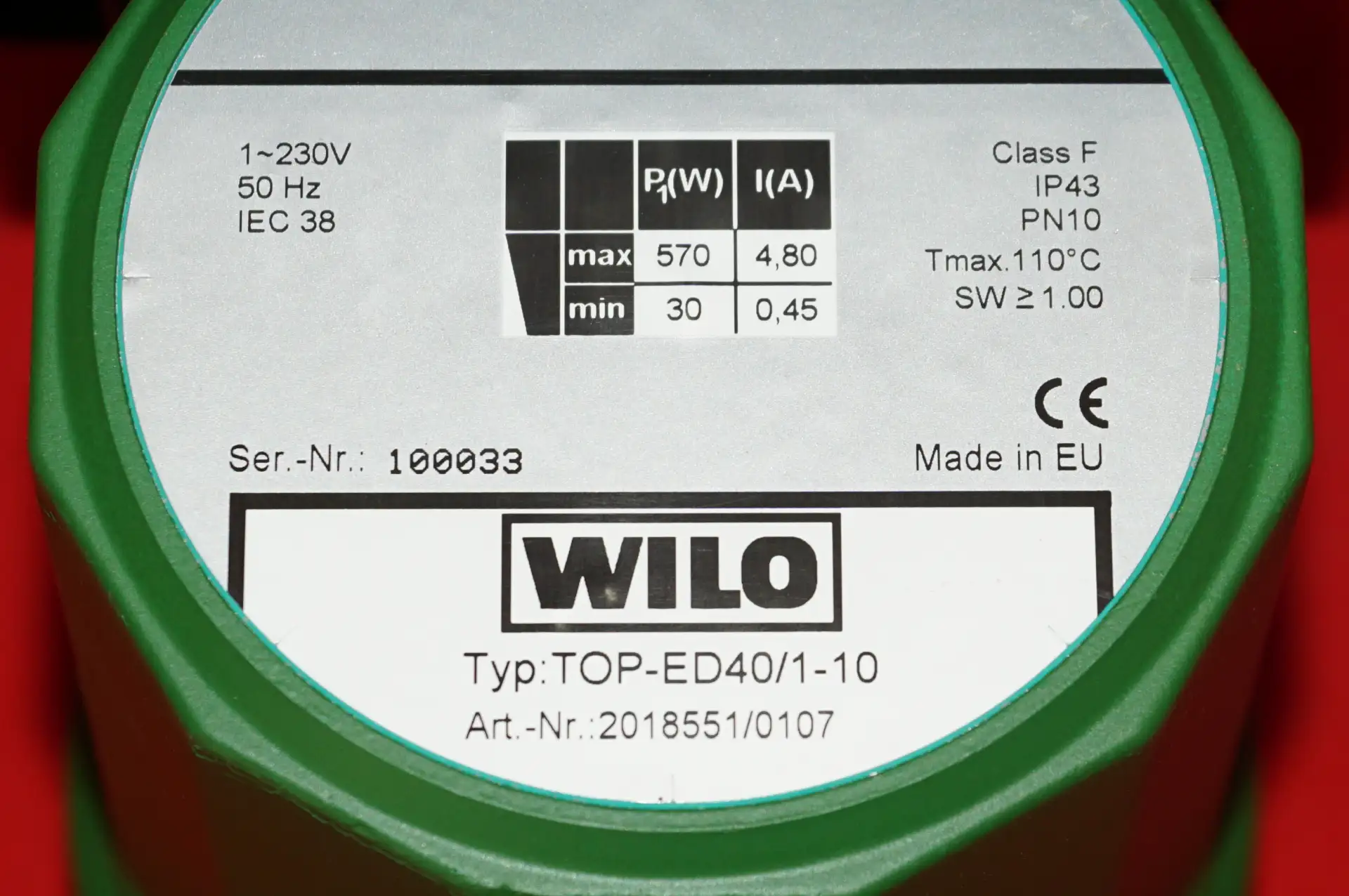 Wilo TOP E 40/1-10 Heizkreispumpe MOT 40/1-10 und TOP ED 40/1-10 ohne Sockel – Ansicht 11