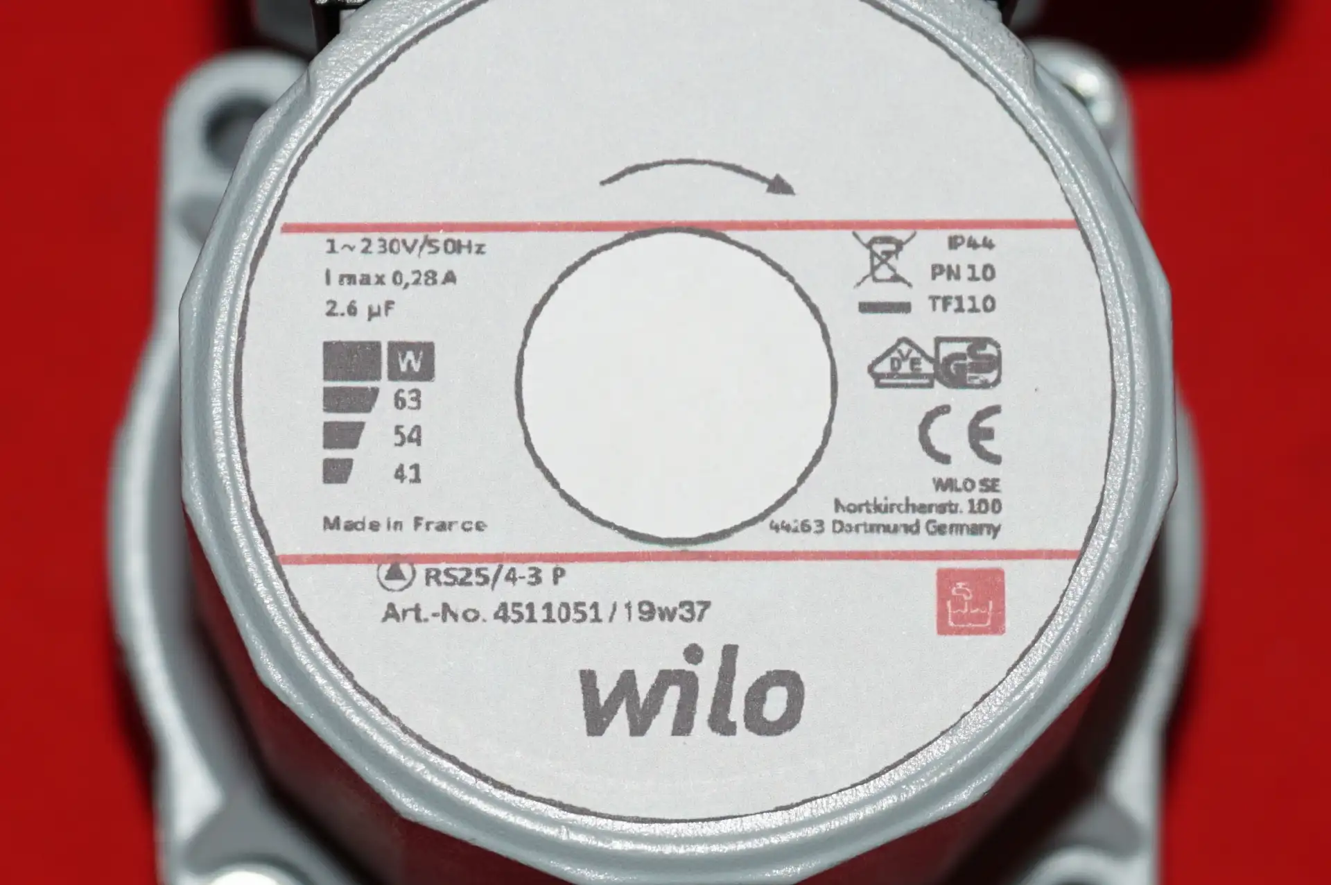 Wilo Heizungspumpe RS 25/4-3  130mm  UNBENUTZT – Ansicht 4