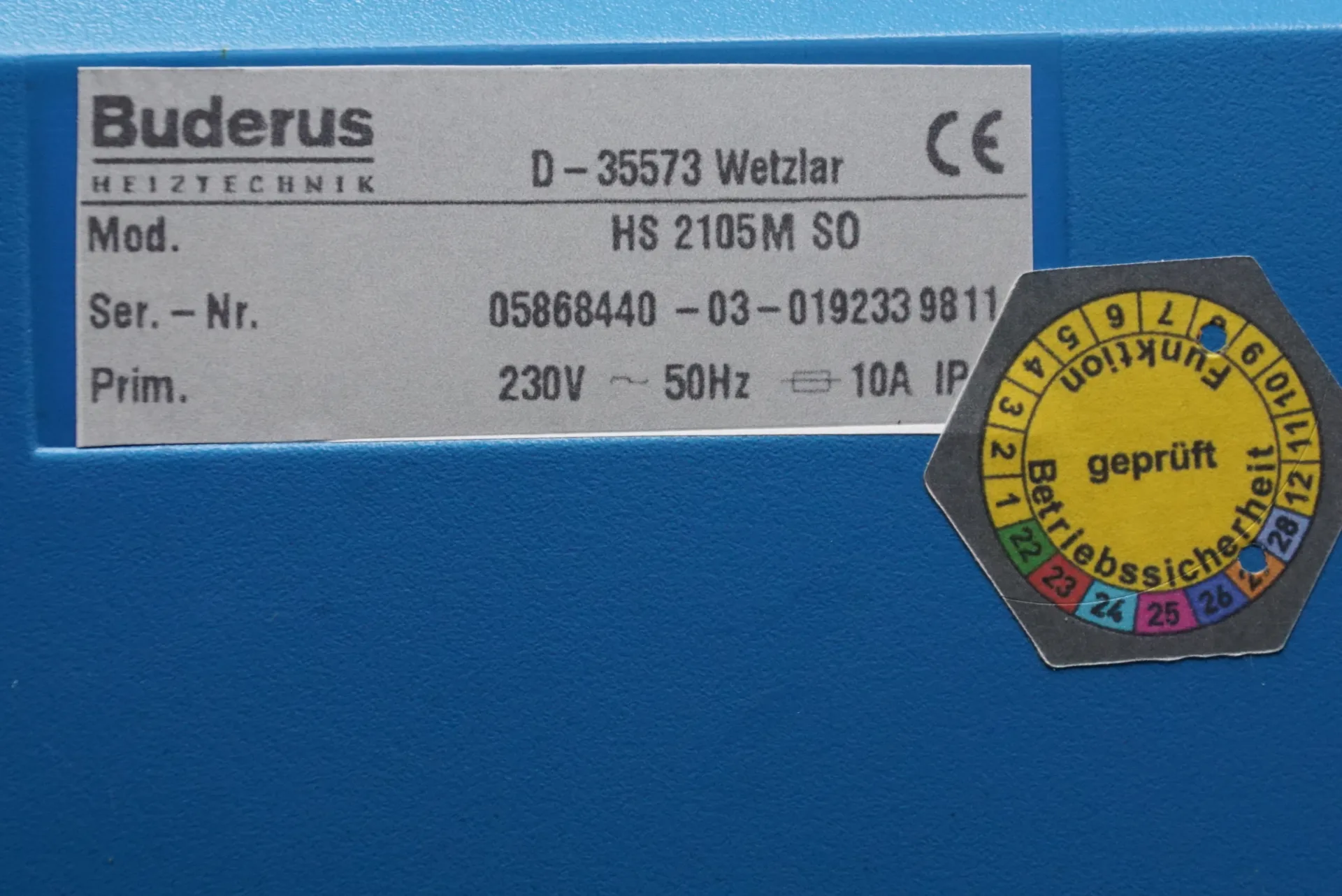 Buderus Logamatic HS 2105M SO Kesselregelung