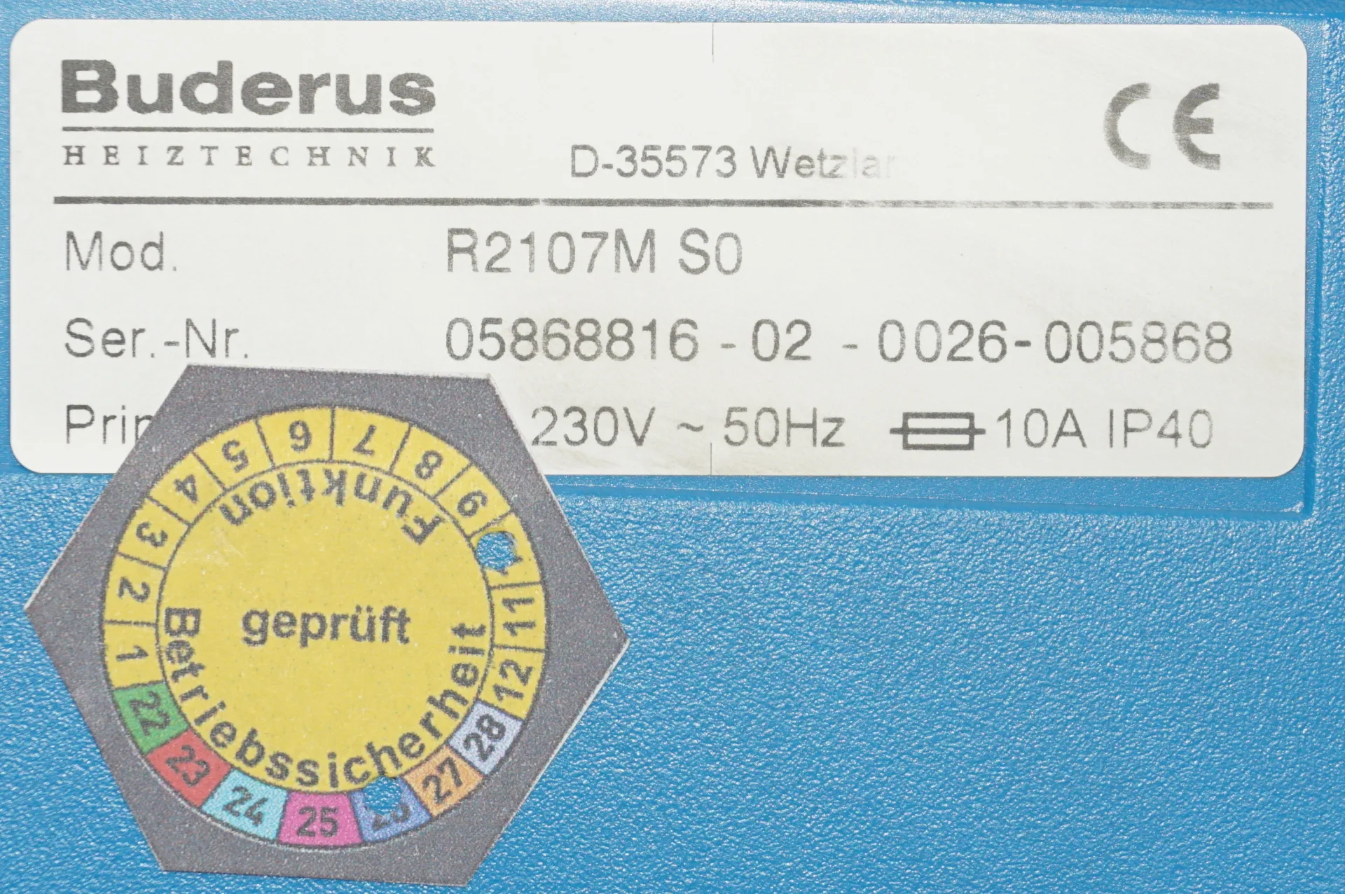 Buderus Logamatic R 2107M SO Kesselregelung
