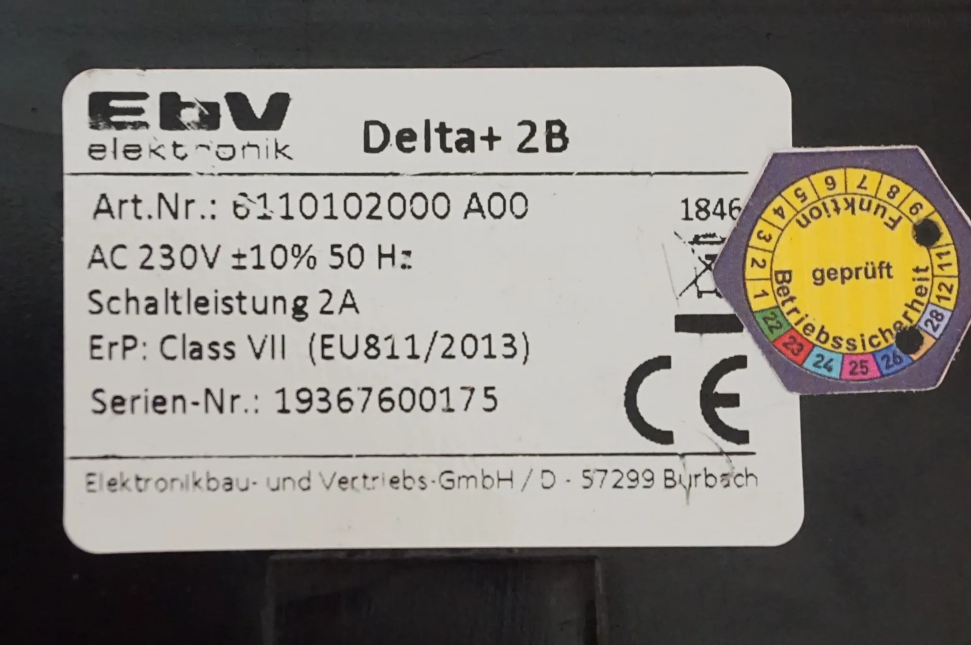 EBV Heizungsregelung Delta + 2B