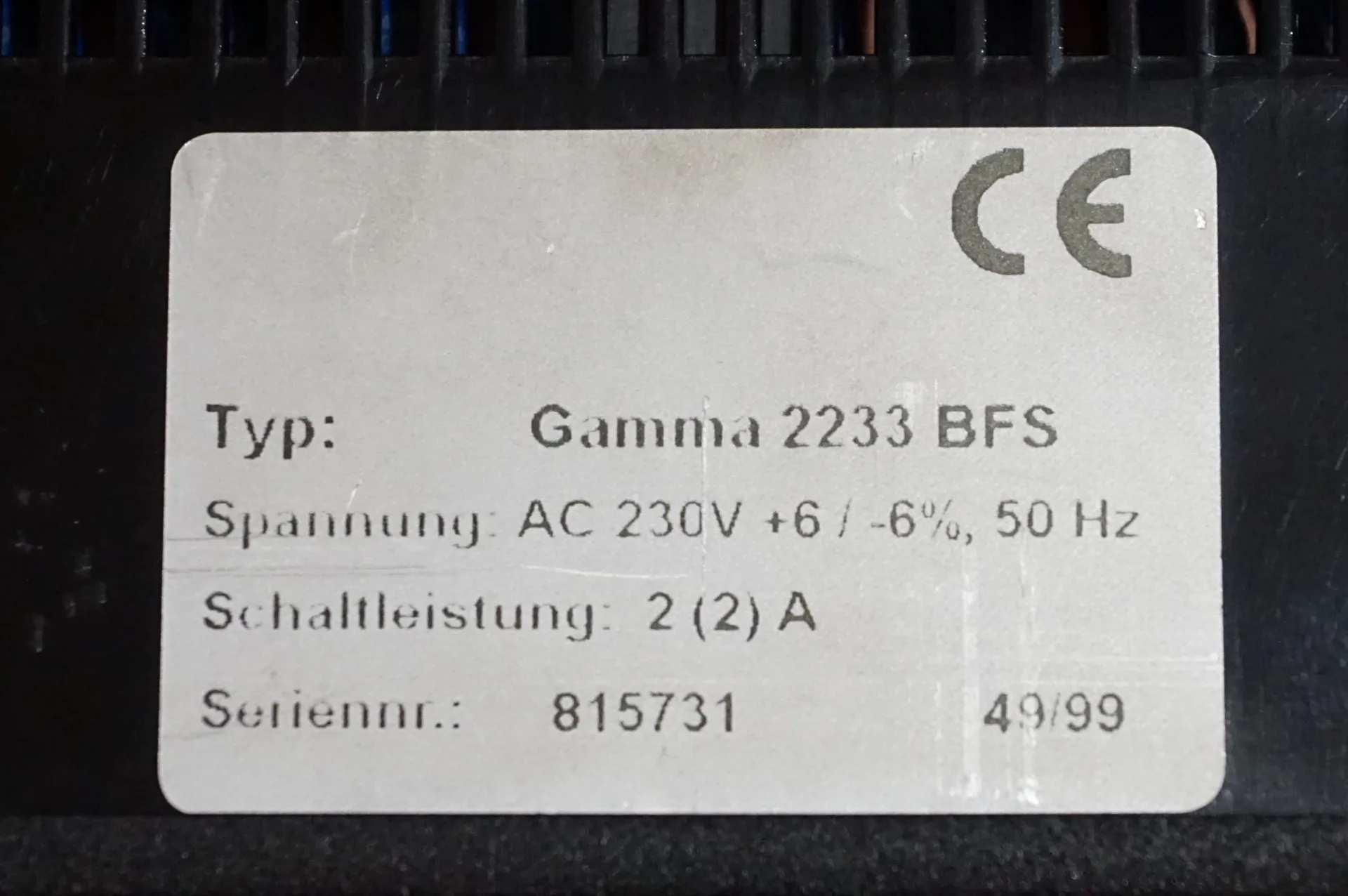 EBV Heizungsregelung Gamma 2233 B