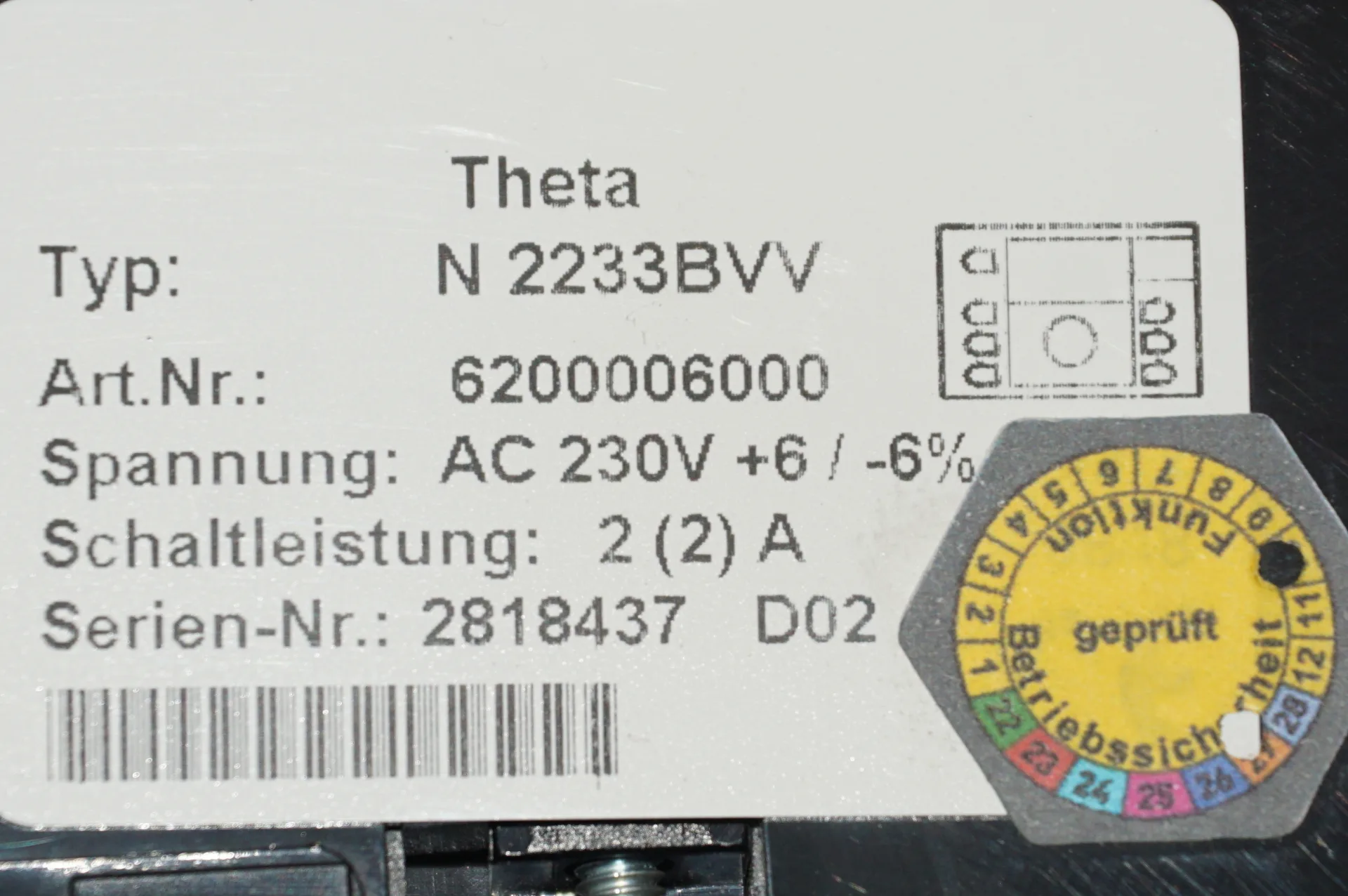EBV Heizungsregelung Theta + N2233BVVC