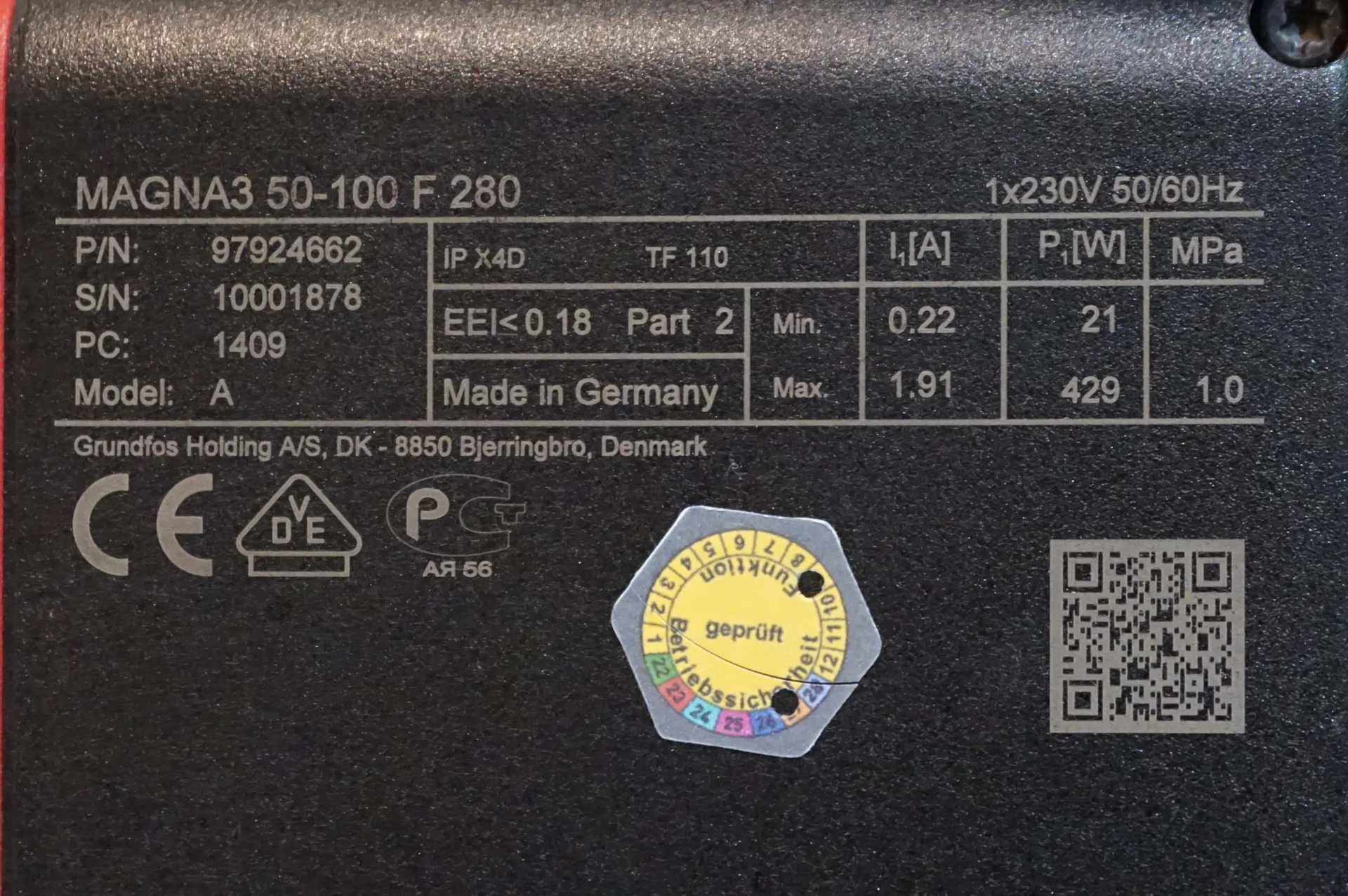 Grundfos Magna 3  50-100 F 280 Heizungspumpe UNBENUTZT