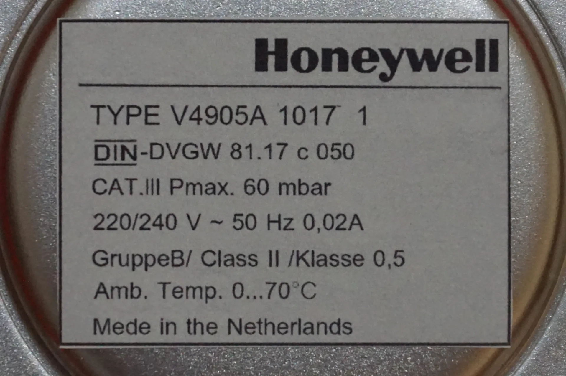 Honeywell Gaskombiregler V 4905A 1017 1