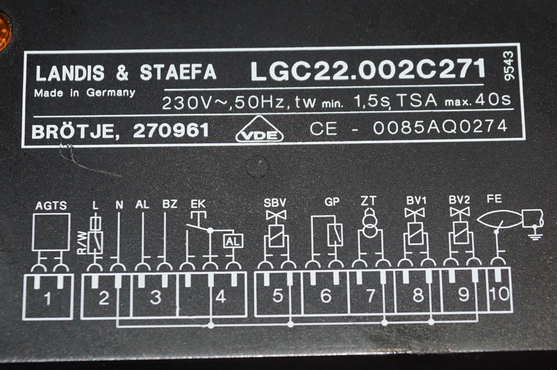 Landis & Staefa LGC22.002C271 Gasfeuerungsautomat Brötje