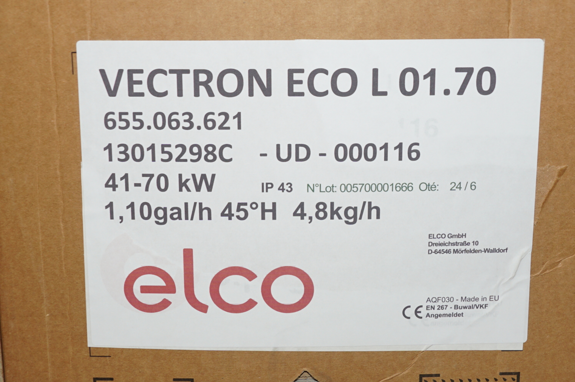 Elco Ölbrenner, Blaubrenner VECTRON ECO L 01.70  14-26kw