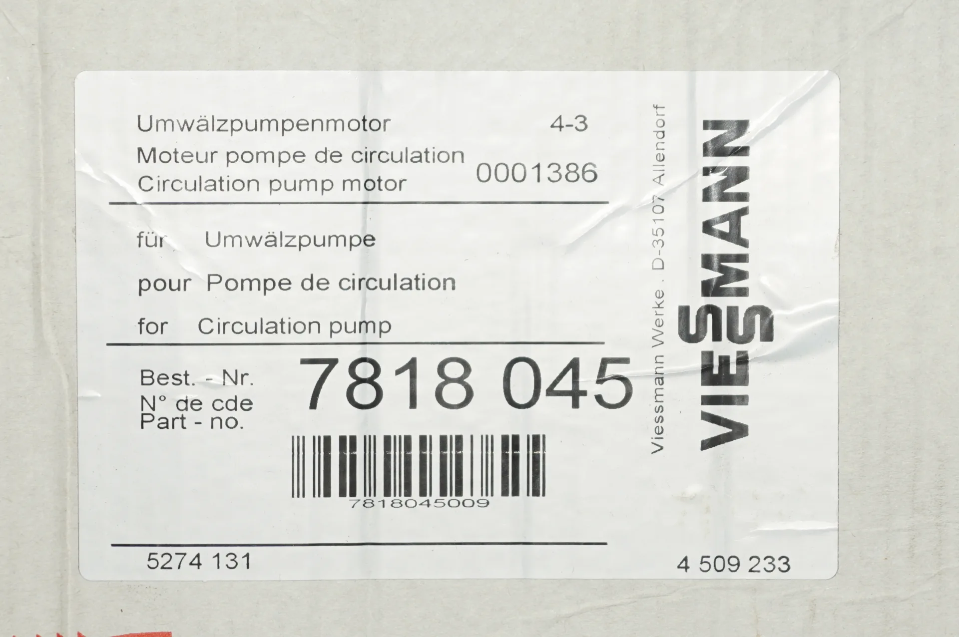 Wilo Heizungspumpe VIRS 25/4-3 HU4/3  NEU + OVP  Viessmann