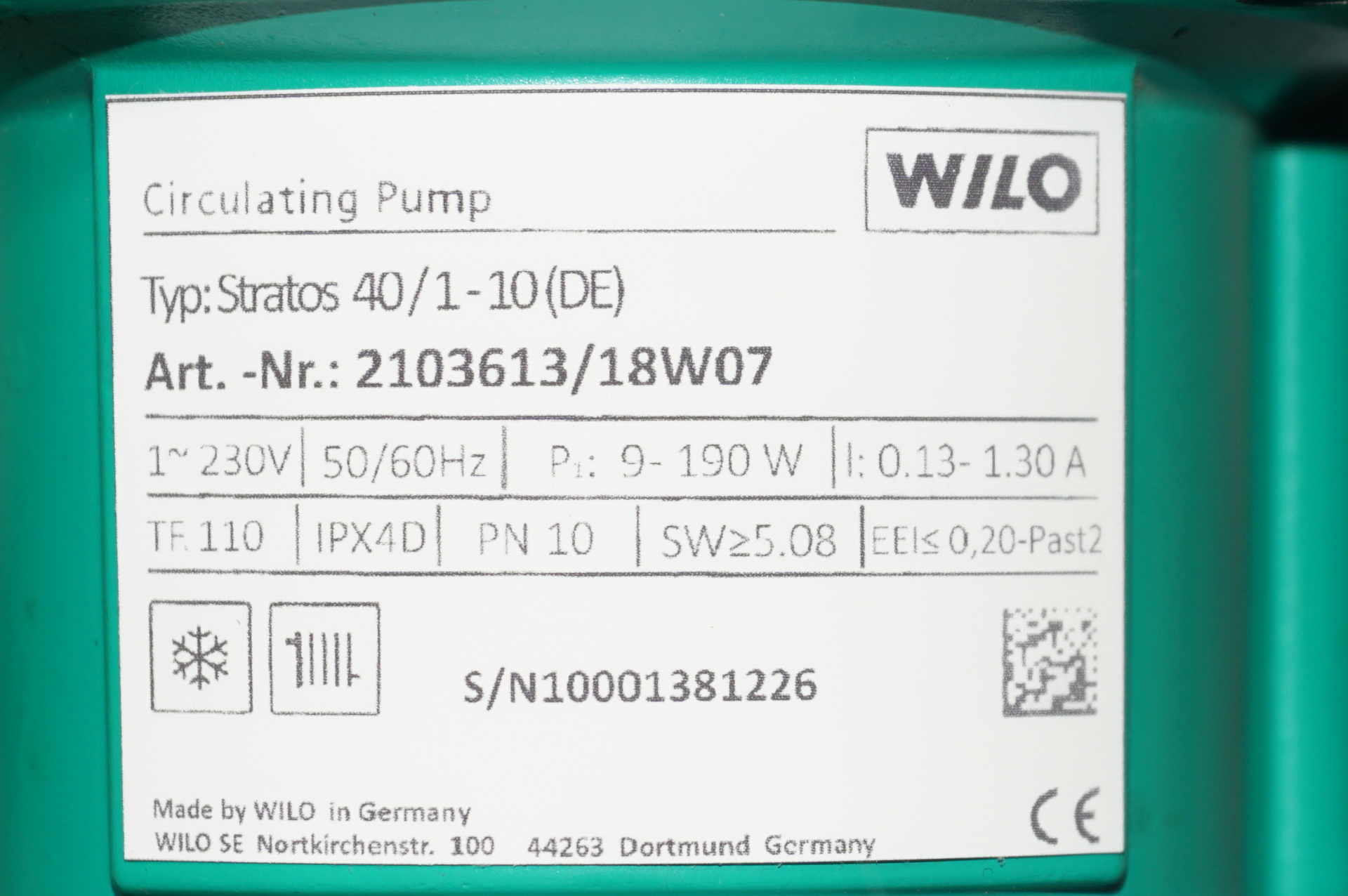 Wilo Stratos 40 /1-10 Heizkreispumpe ( MOT )