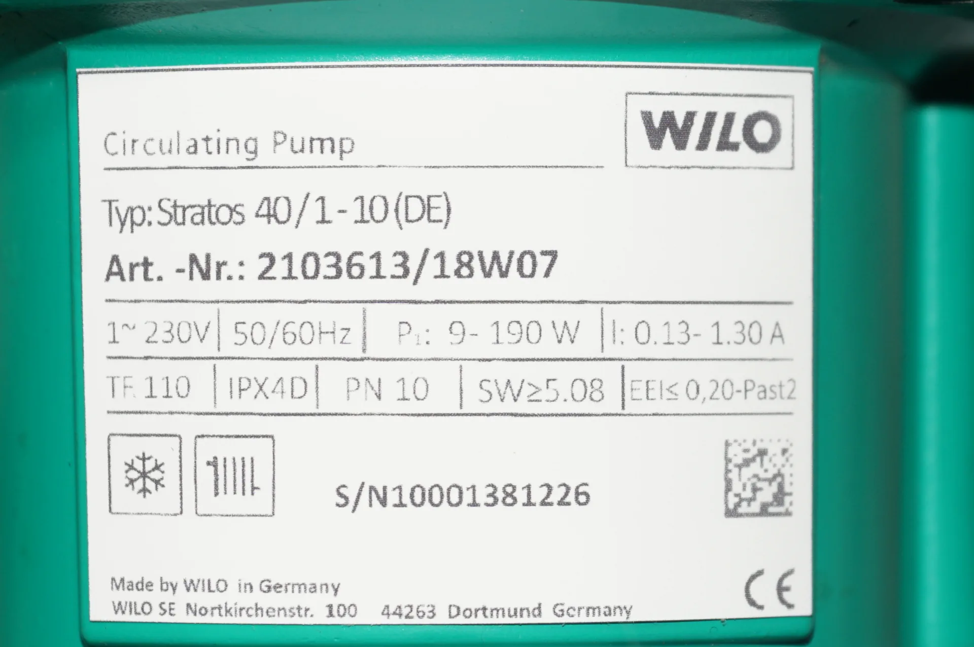 Wilo Stratos 40 /1-10 Heizkreispumpe ( MOT )
