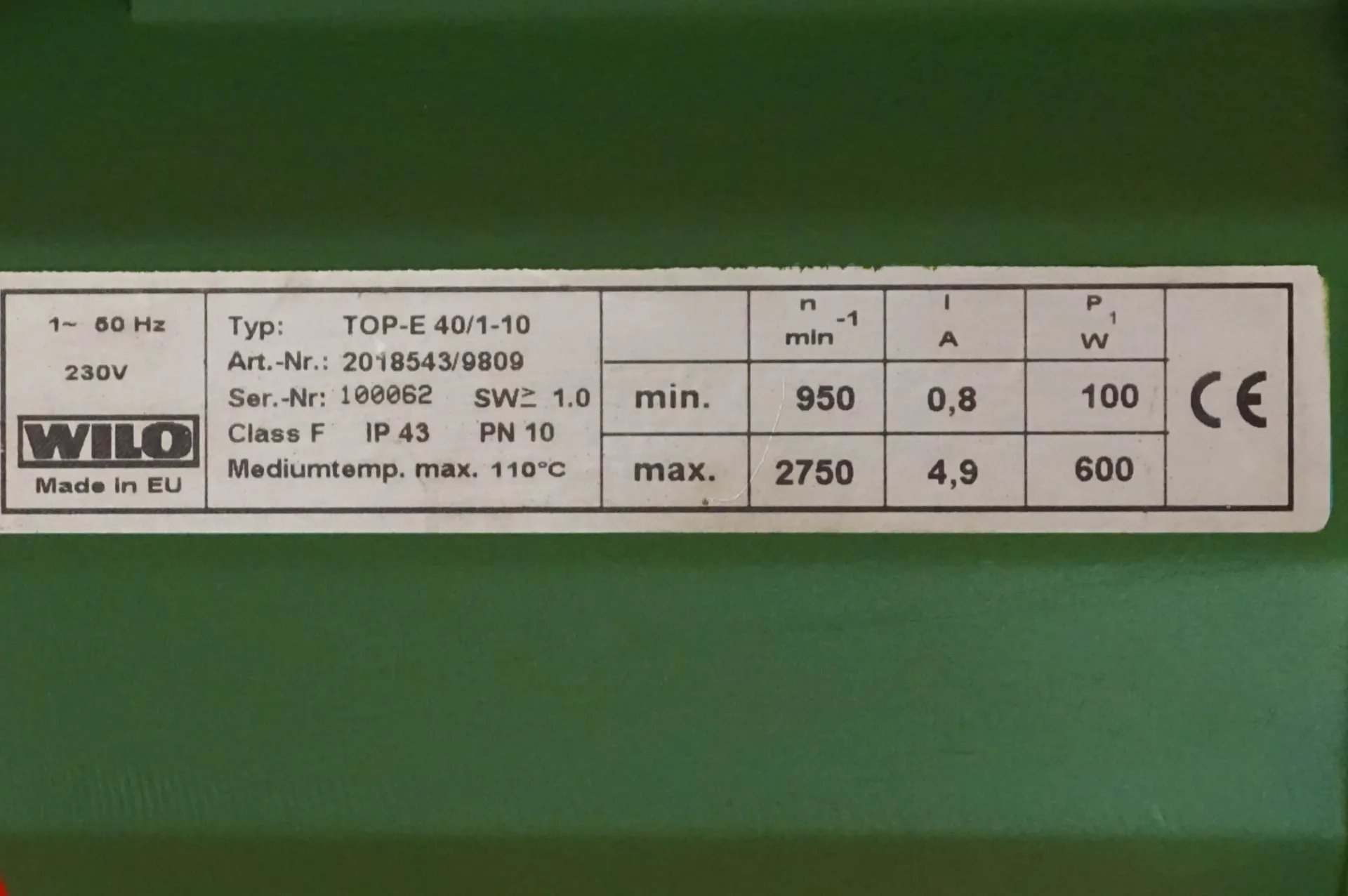 Wilo TOP E40/1-10 Heizkreispumpe