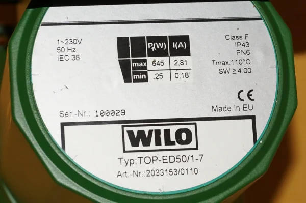 Wilo TOP E50/1-7 Heizkreispumpe ohne Sockel – Bild 7