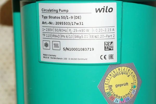 Wilo Stratos 50/1-9 Heizkreispumpe – Bild 9