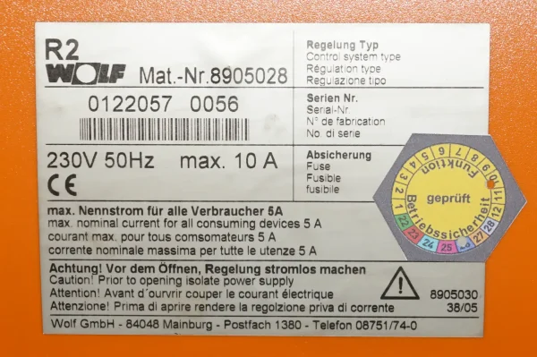 Wolf R12 5W 8902494 Kesselregelung Ersatzregelung R1/R2 – Bild 6