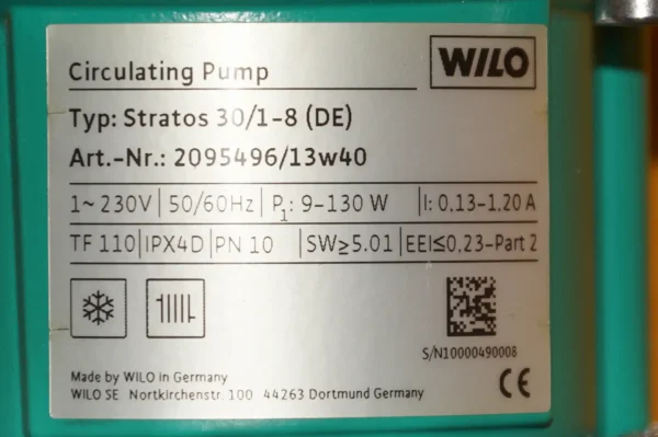 Wilo Stratos 30/1-8 Heizkreispumpe – Bild 8