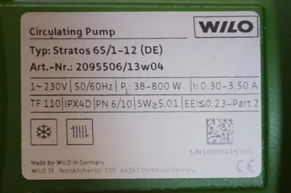 Wilo Stratos 65/1-12 Umwälzpumpe – Bild 12