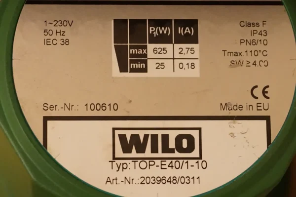 Wilo TOP E40/1-10 Heizkreispumpe – Bild 6