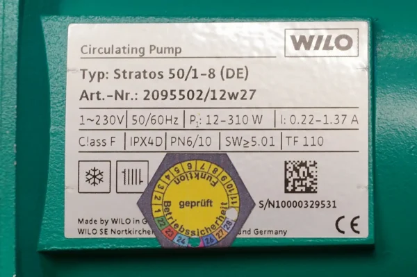Wilo Stratos 50 /1-8 Heizkreispumpe Effizienzpumpe – Bild 8