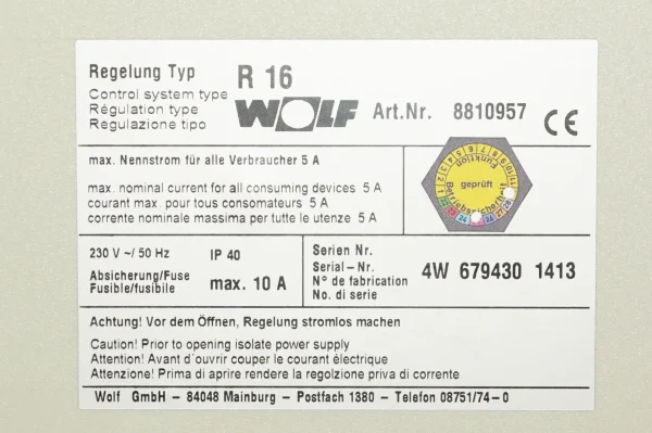 Wolf R16 4W DigiCompact 8810957 Kesselregelung – Bild 6
