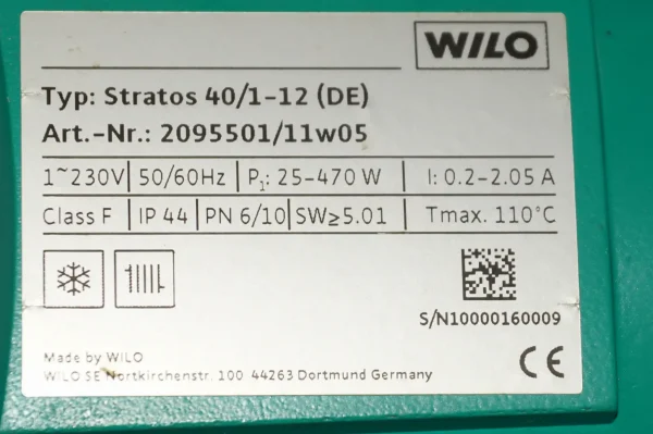 Wilo Stratos 40 /1-12 Heizkreispumpe – Bild 7